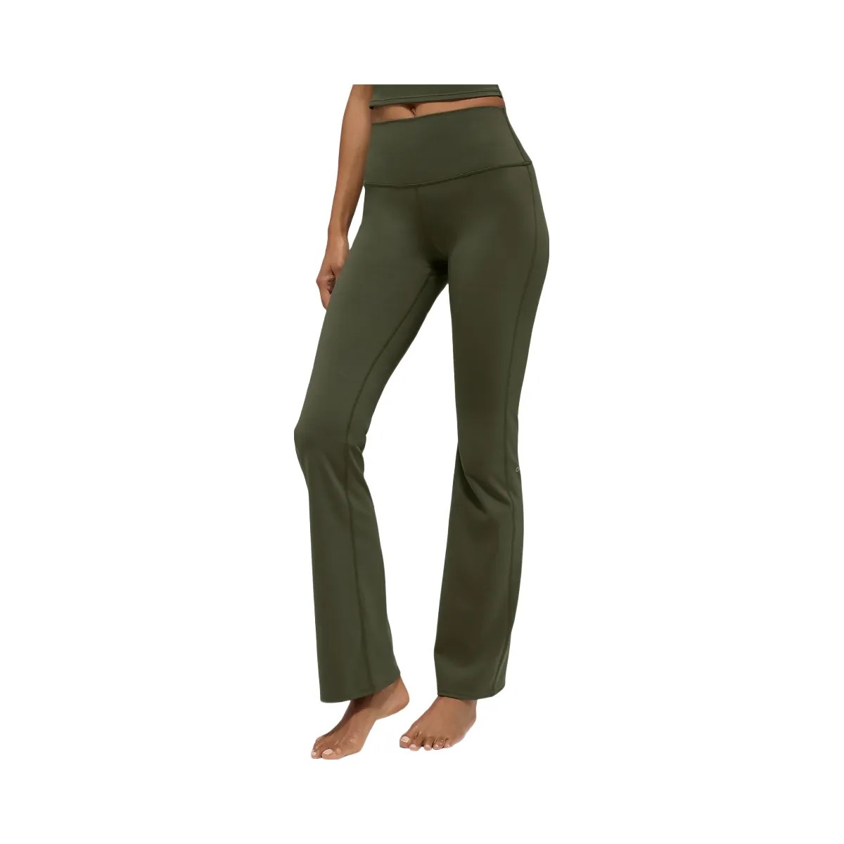 ALO Women's Softsculpt High-Waist Bootcut Legging - Green Olive - HypeFly India View 1