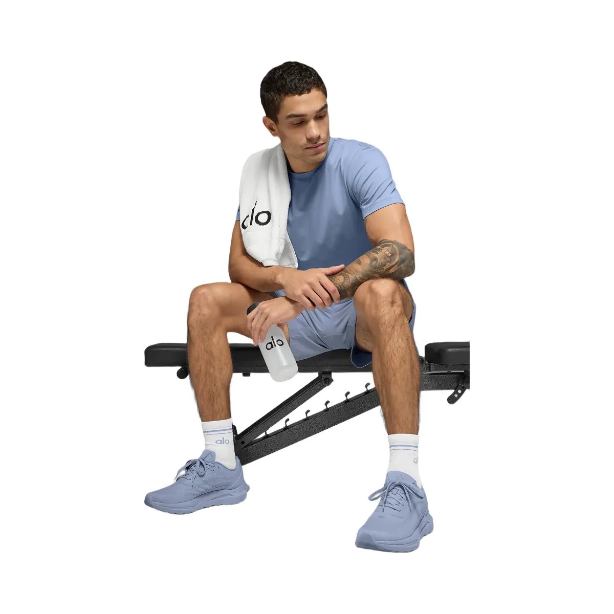 Alo Men's Conquer Reform Crewneck Short Sleeve - Winter Frost - HypeFly India View 5