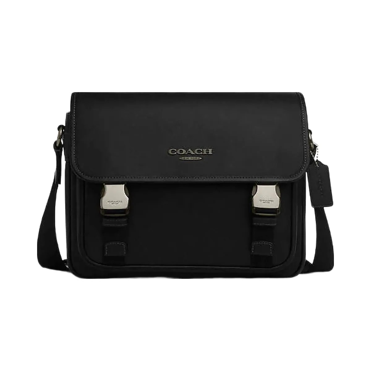 Coach Racer Messenger Bag Smooth Leather-Gunmetal-Black - HypeFly India View 1