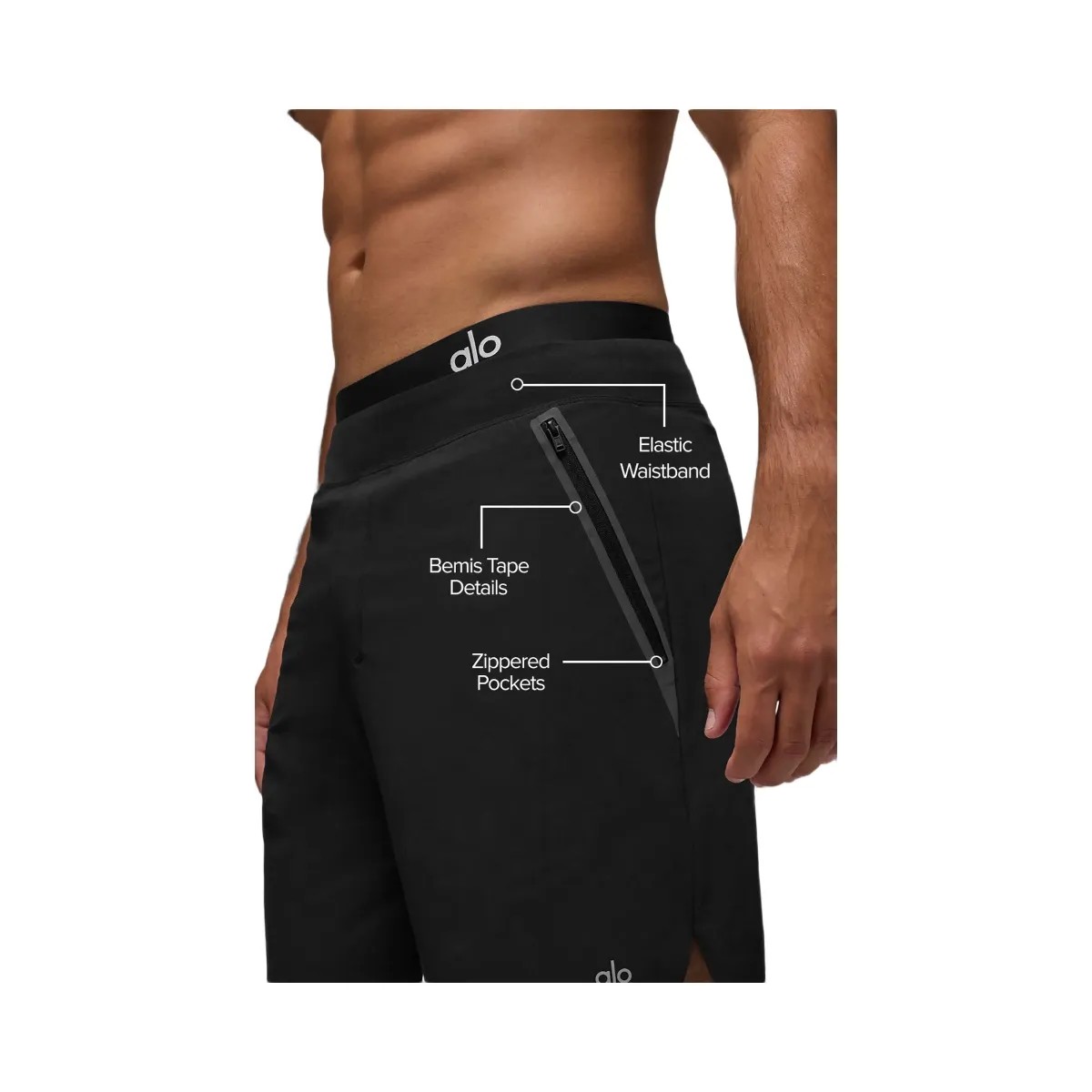 Alo Men's 7" Repetition Pro Short - Black - HypeFly India View 2