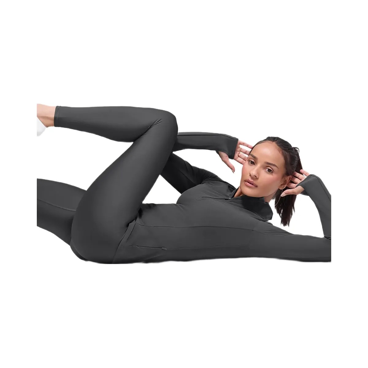 Alo Women's Airlift Winter Warm High-Waist Legging - Anthracite - HypeFly India View 3