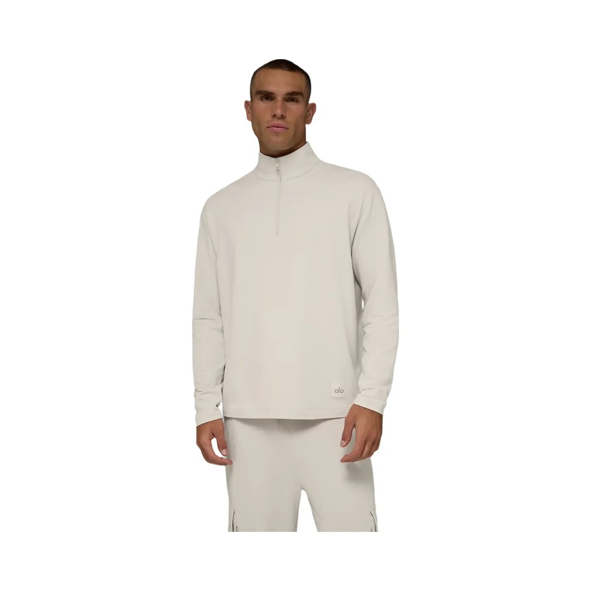 Alo Men's Double Take Long Sleeve 1/4 Zip - Bone - HypeFly India View 1