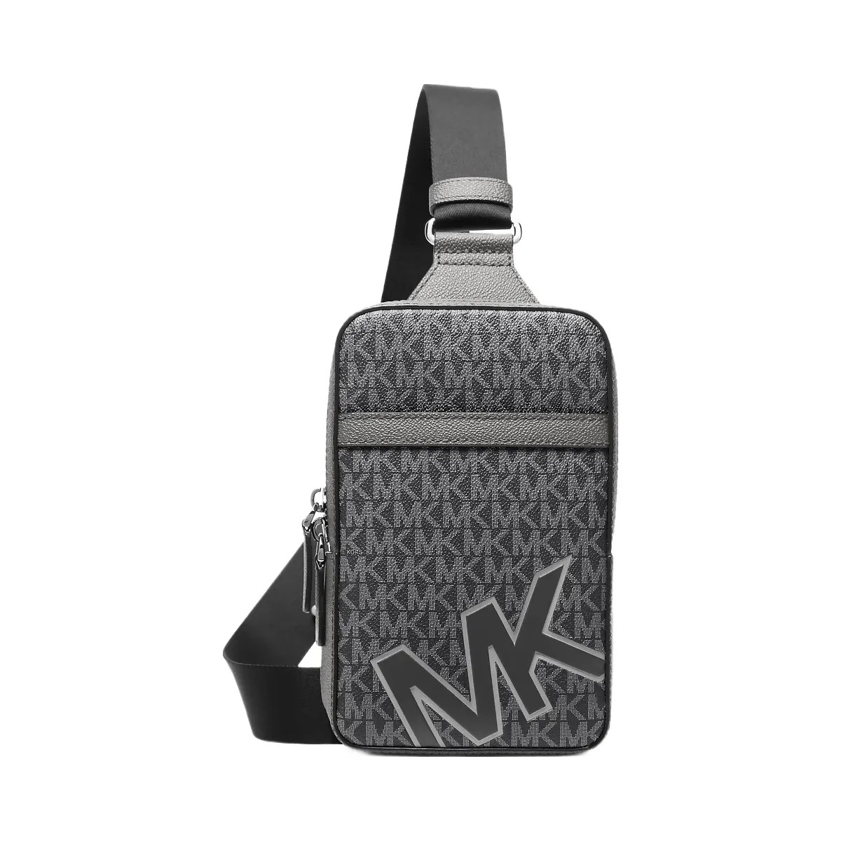 Michael Kors Cooper Medium Signature Logo Sling Pack Gunmetal - HypeFly India View 1