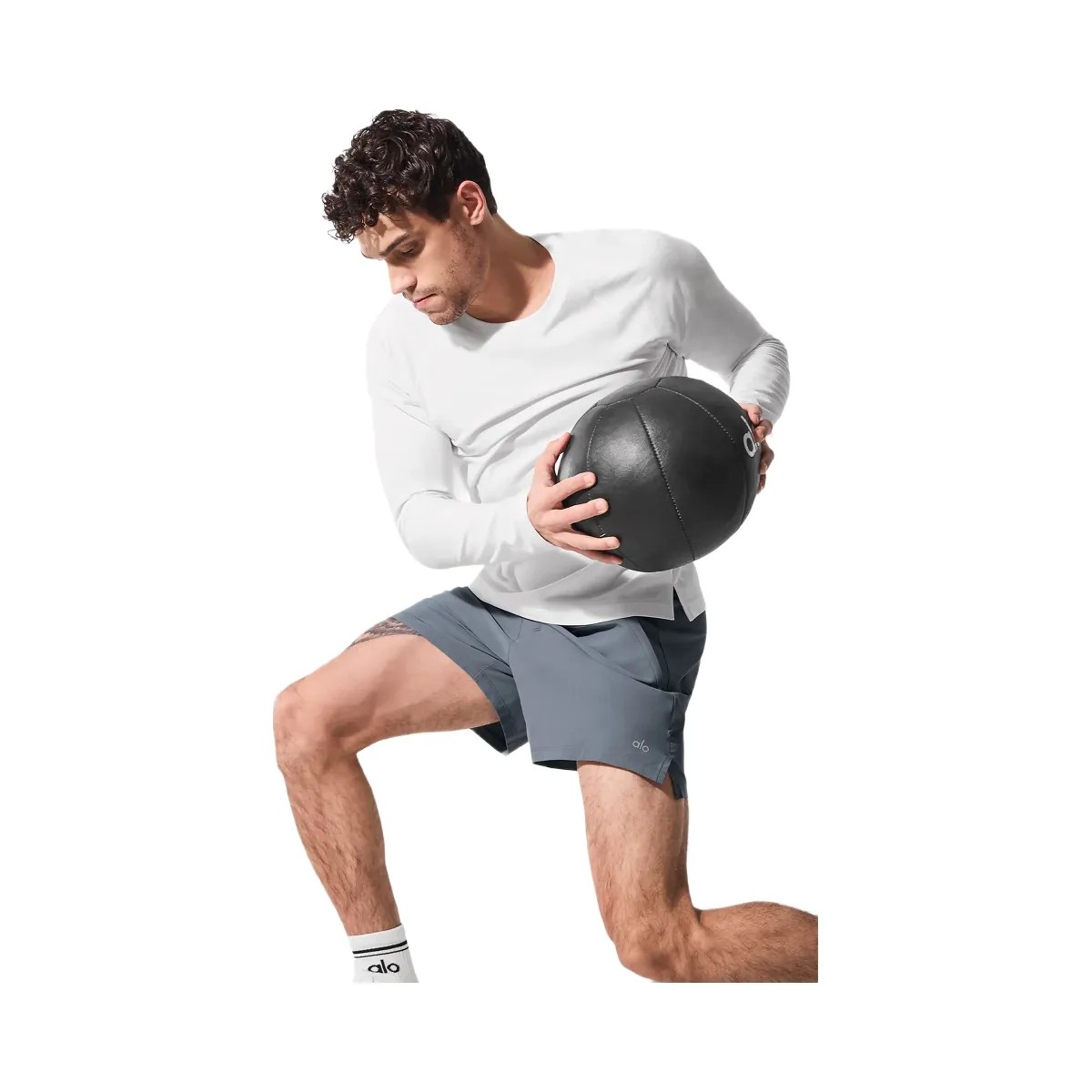 Alo Men's 5" Repetition Short - Steel Grey - HypeFly India View 5