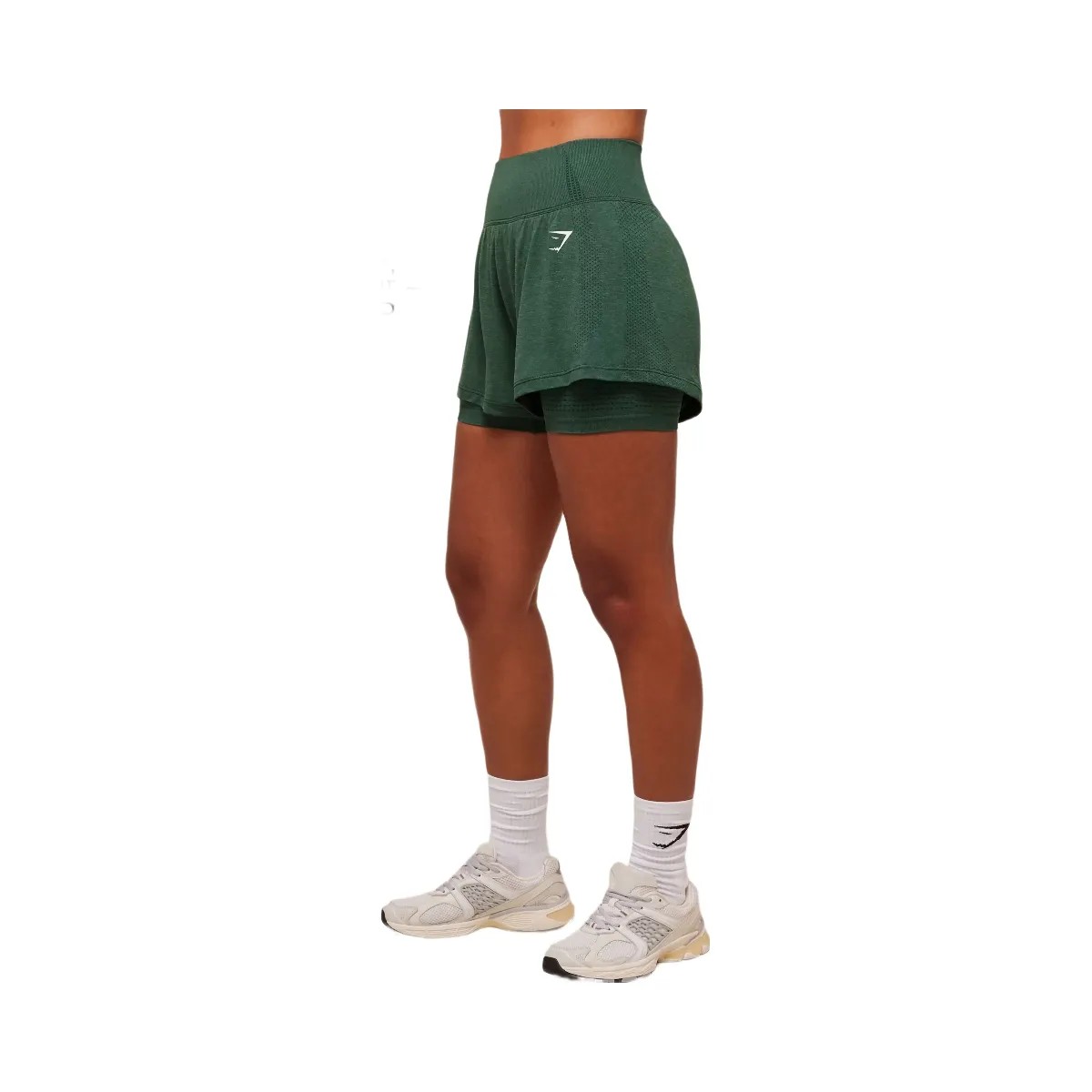 Gymshark Vital 2-in-1 Shorts - Obsidian Green Marl - HypeFly India View 2