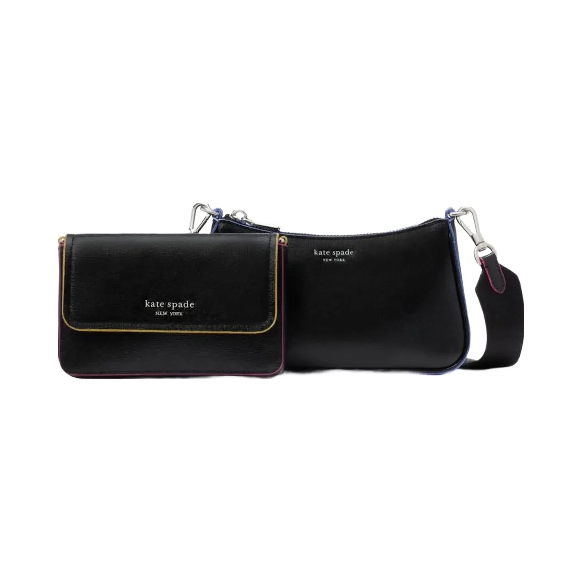 Kate Spade Double Up Glitter Edge Crossbody Black Multi - HypeFly India View 1