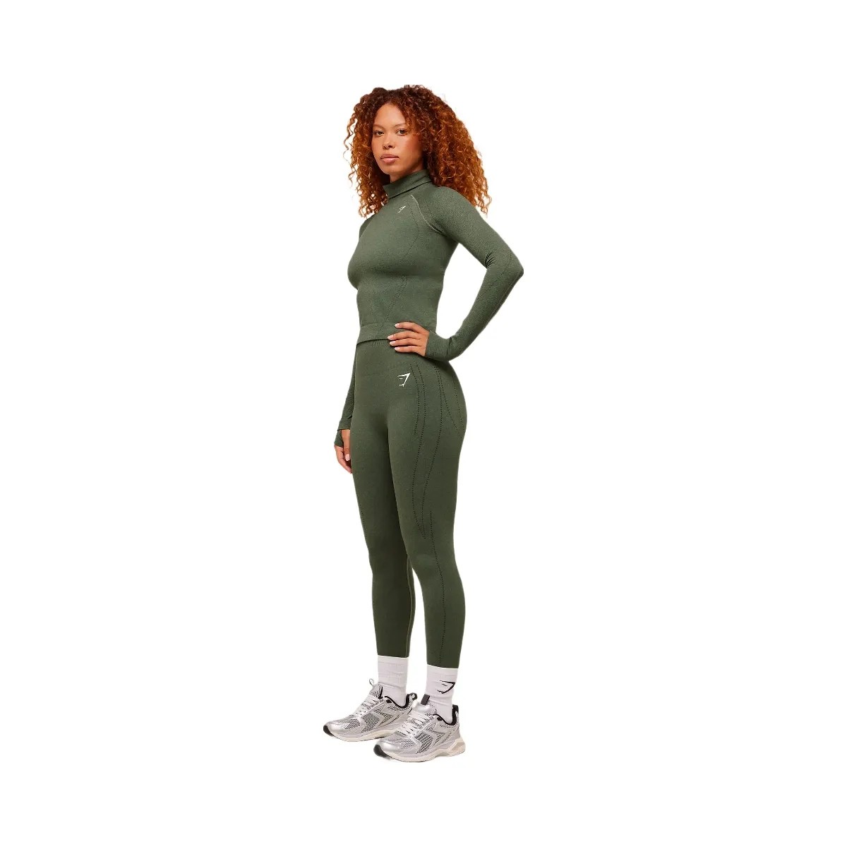 Gymshark VItal Warm Leggings - Base Green/Marl - HypeFly India View 5