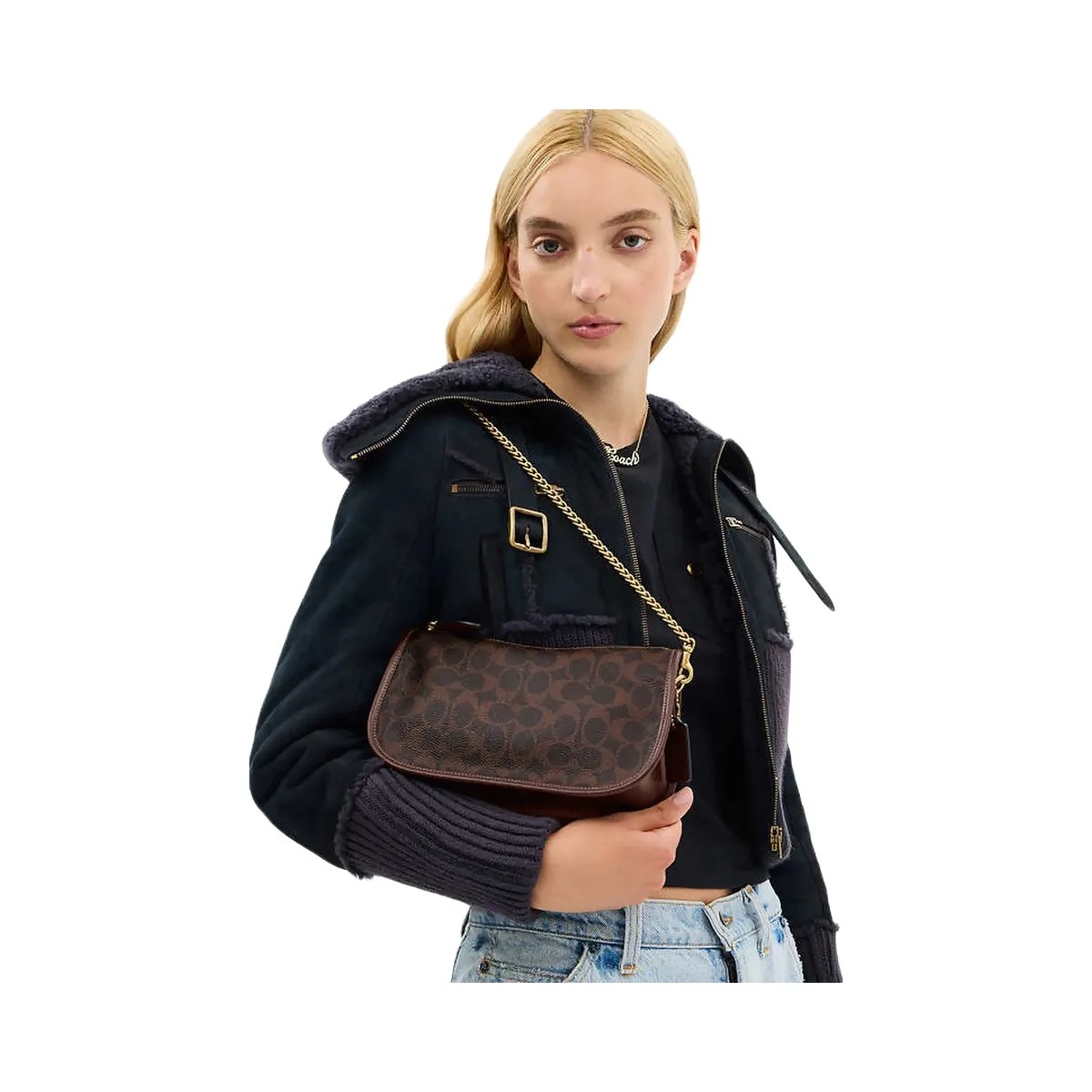 Coach Waverly Bag In Signature Canvas Signature Canvas-Brass-Maple - HypeFly India View 4