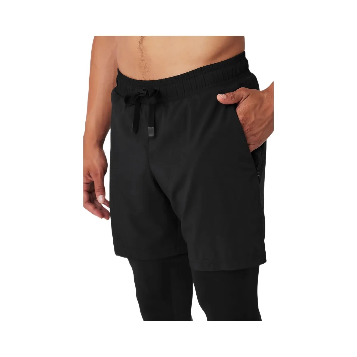 Alo Men's Stability 2-In-1 Pant - Black/Black - HypeFly India View 2