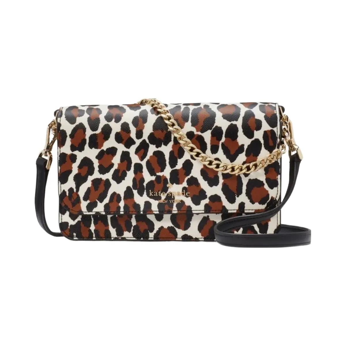 Kate Spade Madison Spotted Leopard Willow Mini Flap Crossbody Cream Multi - HypeFly India View 1
