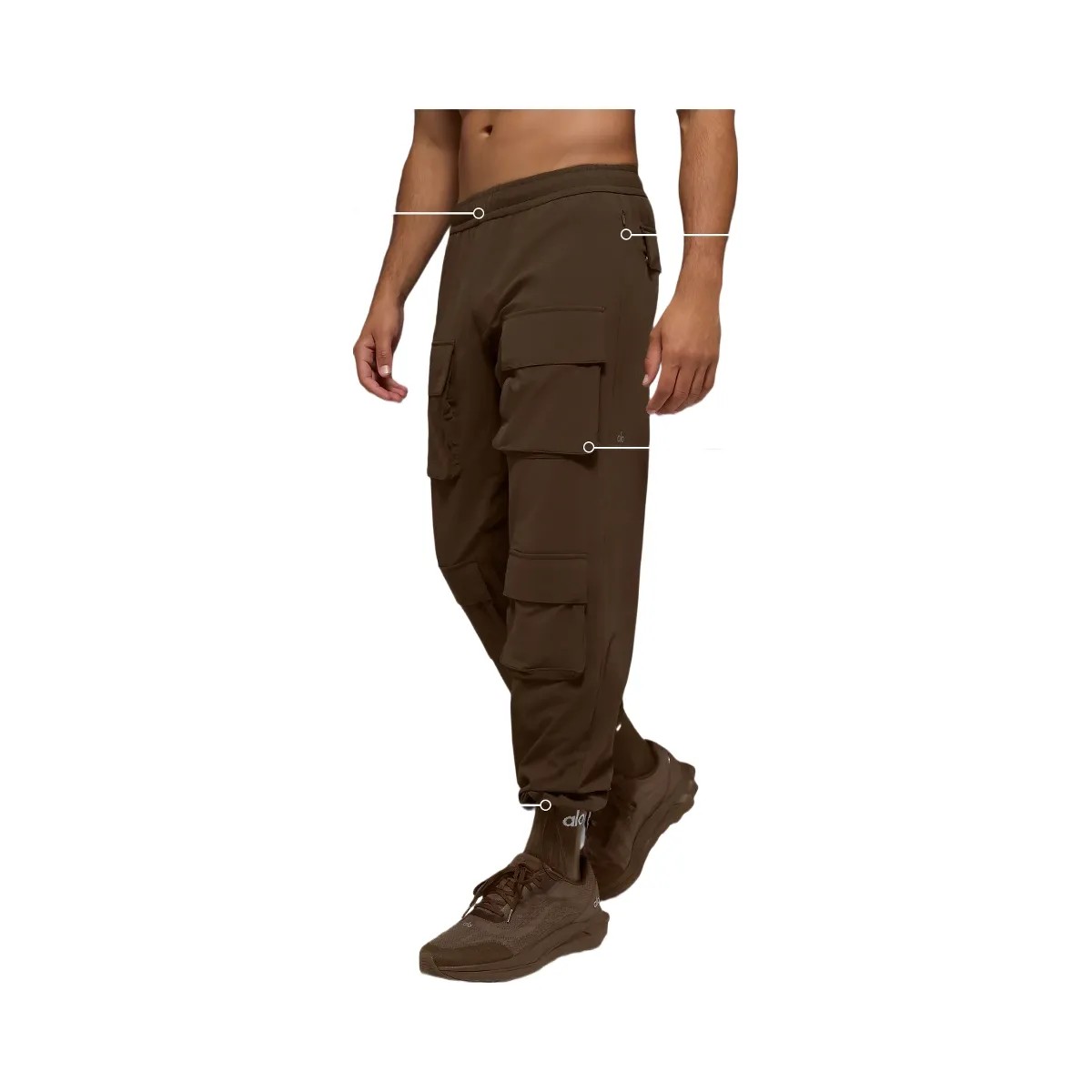 Alo Men's Cargo Venture Pant - Espresso - HypeFly India View 2