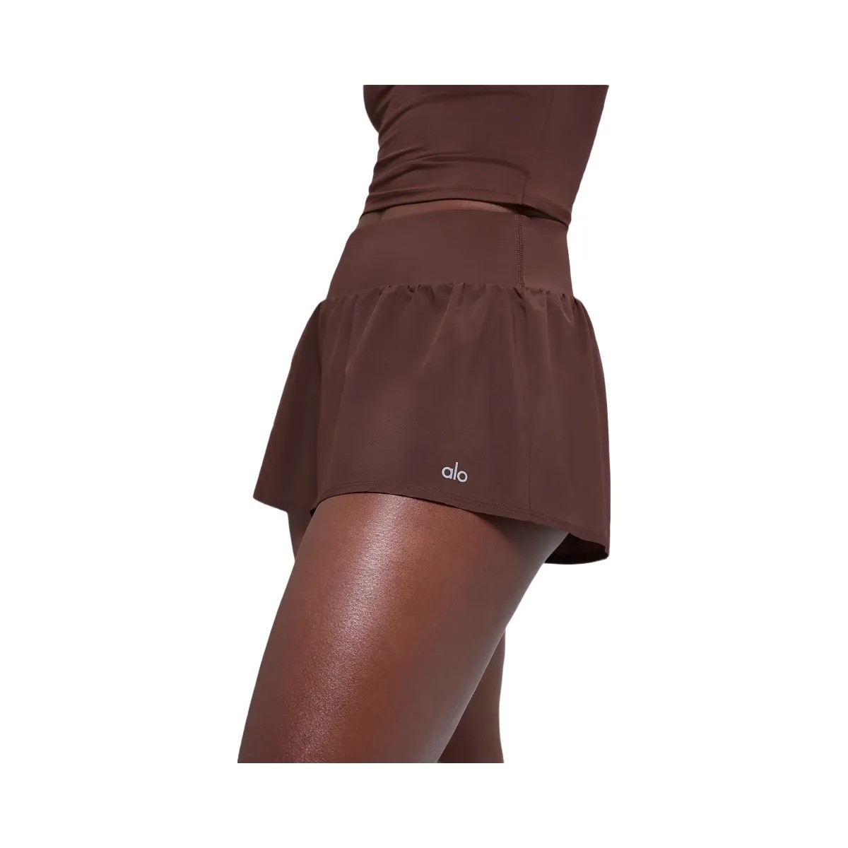 Alo Women's Victory Running Short - Brownstone - HypeFly India View 2