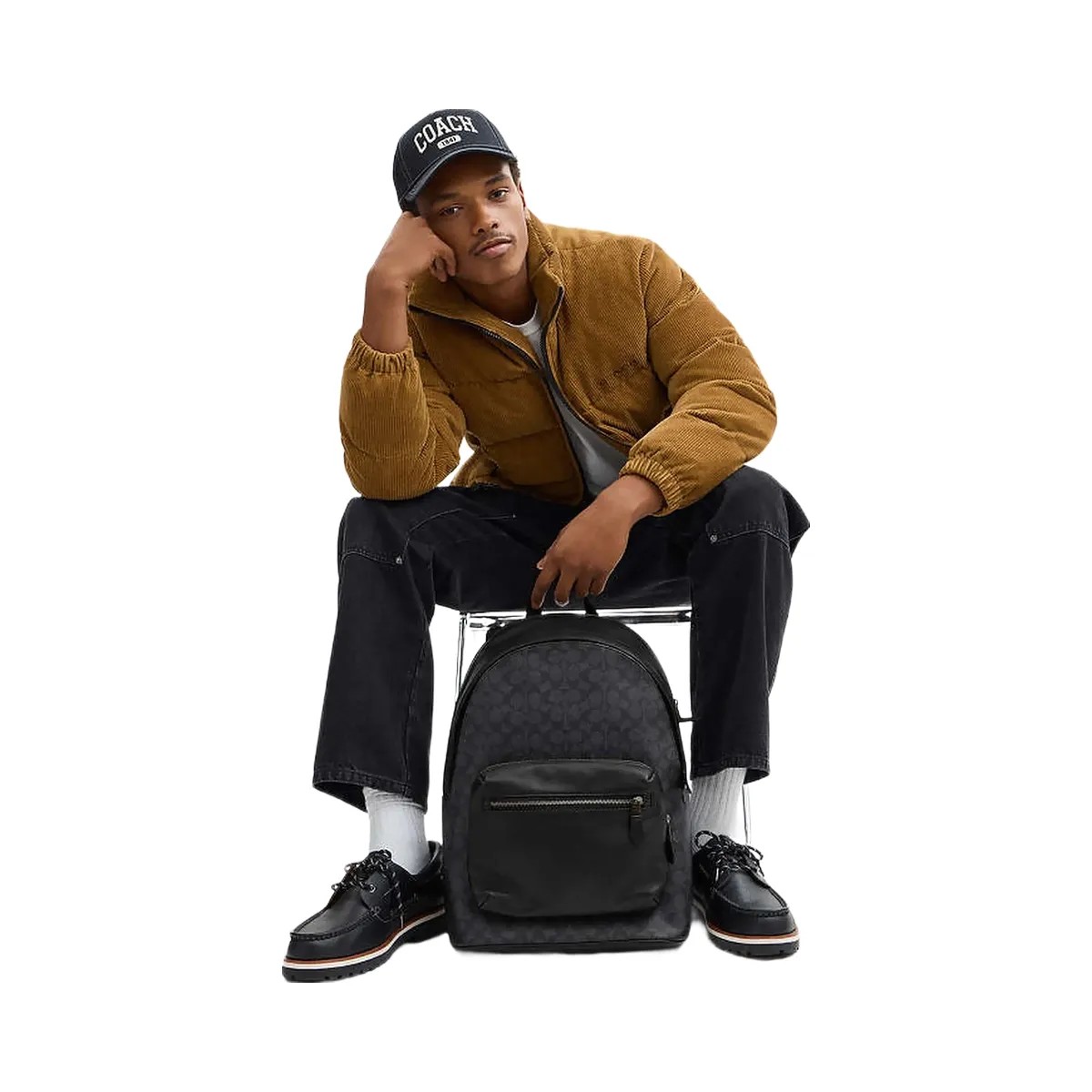 Coach West Backpack In Signature Canvas Signature Canvas-Gunmetal-Charcoal-Black - HypeFly India View 2