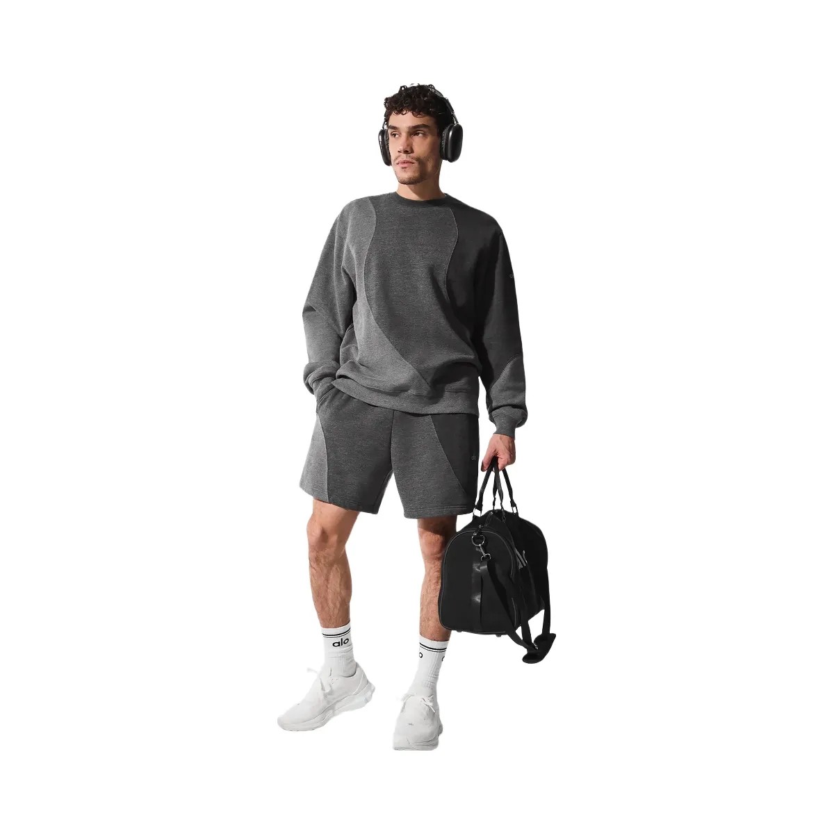 Alo Men's 7" Make Waves Short - Dark Heather Grey Tonal - HypeFly India View 5