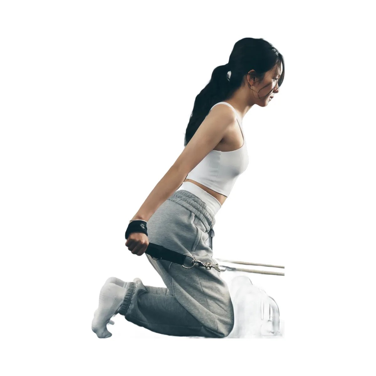 Alo Make Waves Sweatpant - Athletic Heather Grey Tonal - HypeFly India View 6