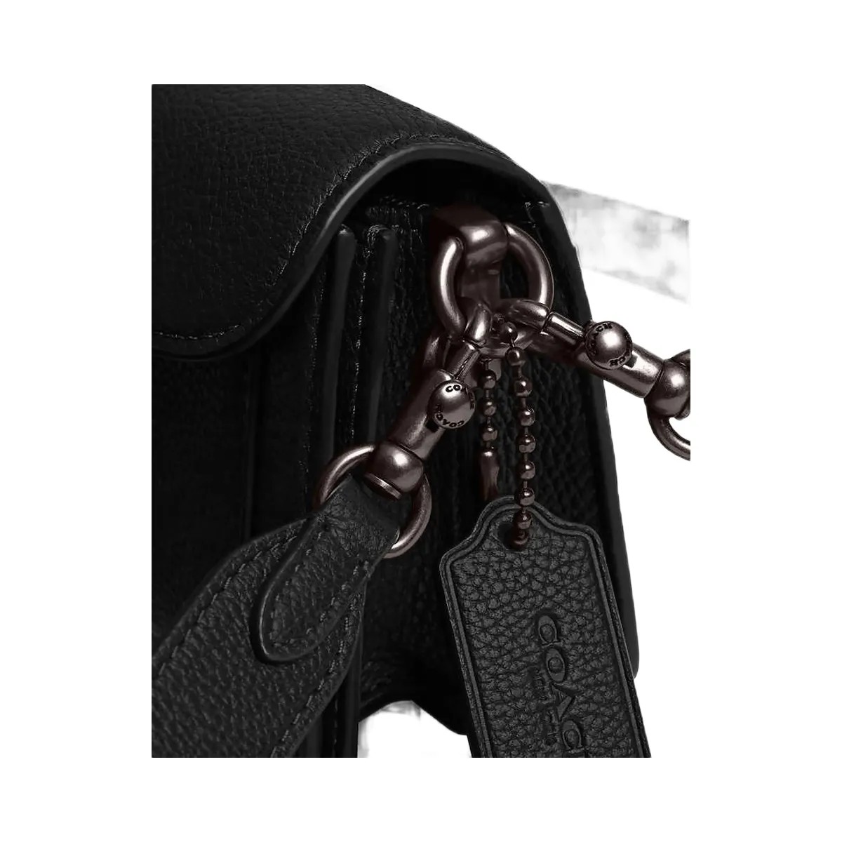 Coach Tabby Shoulder Bag 20 Polished Pebble Leather-Pewter-Black - HypeFly India View 6