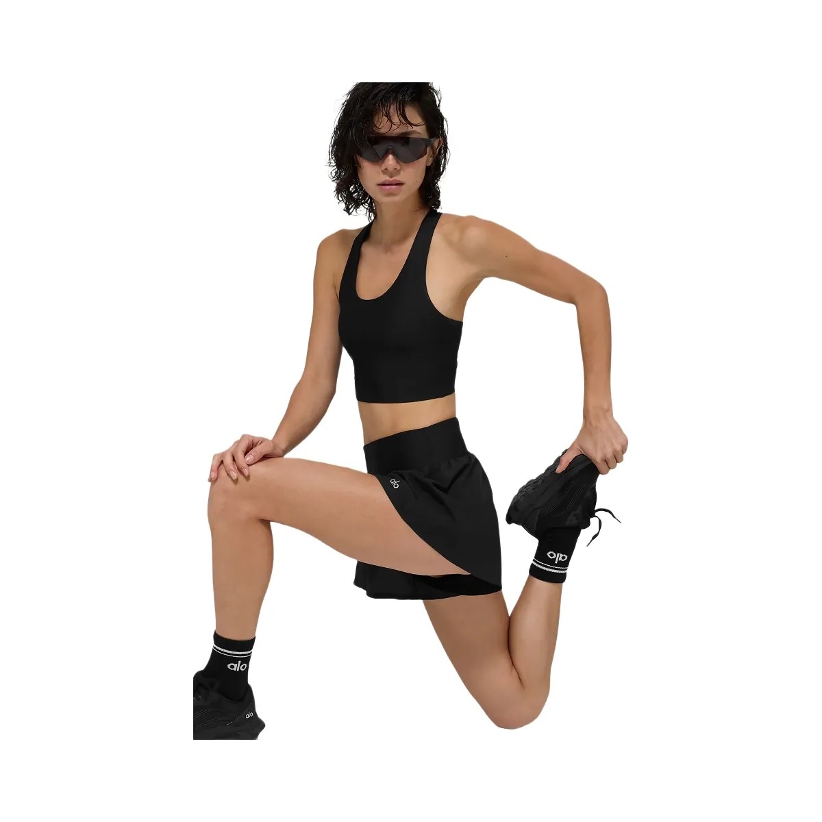 Alo Women's Victory Running Short - Black - HypeFly India View 4