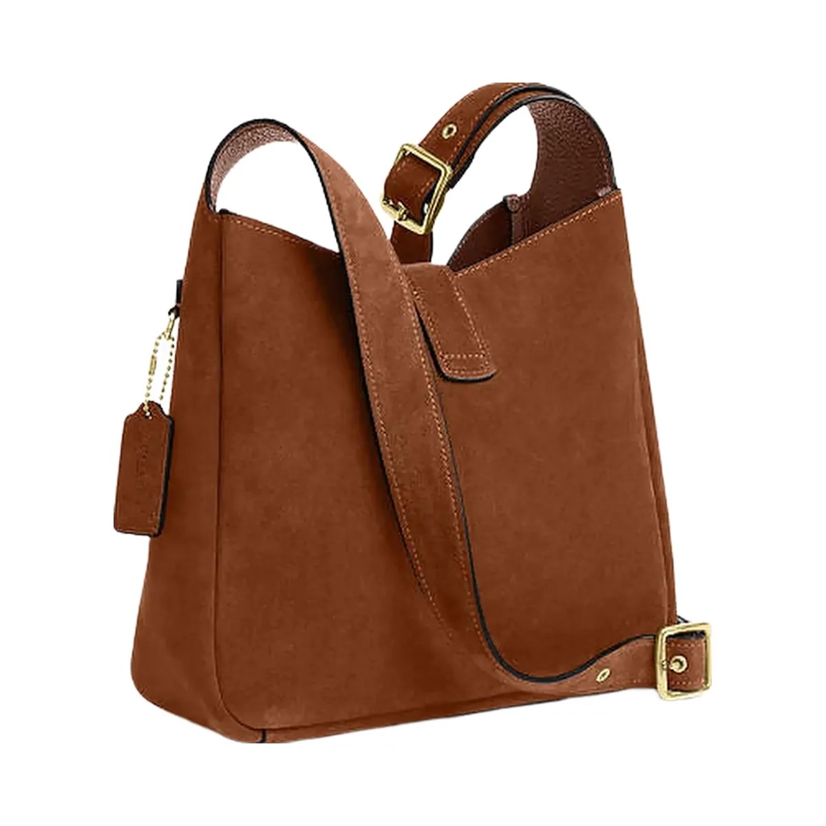 Coach Hadley Convertible Crossbody Bag Suede-Gold-Sienna - HypeFly India View 1