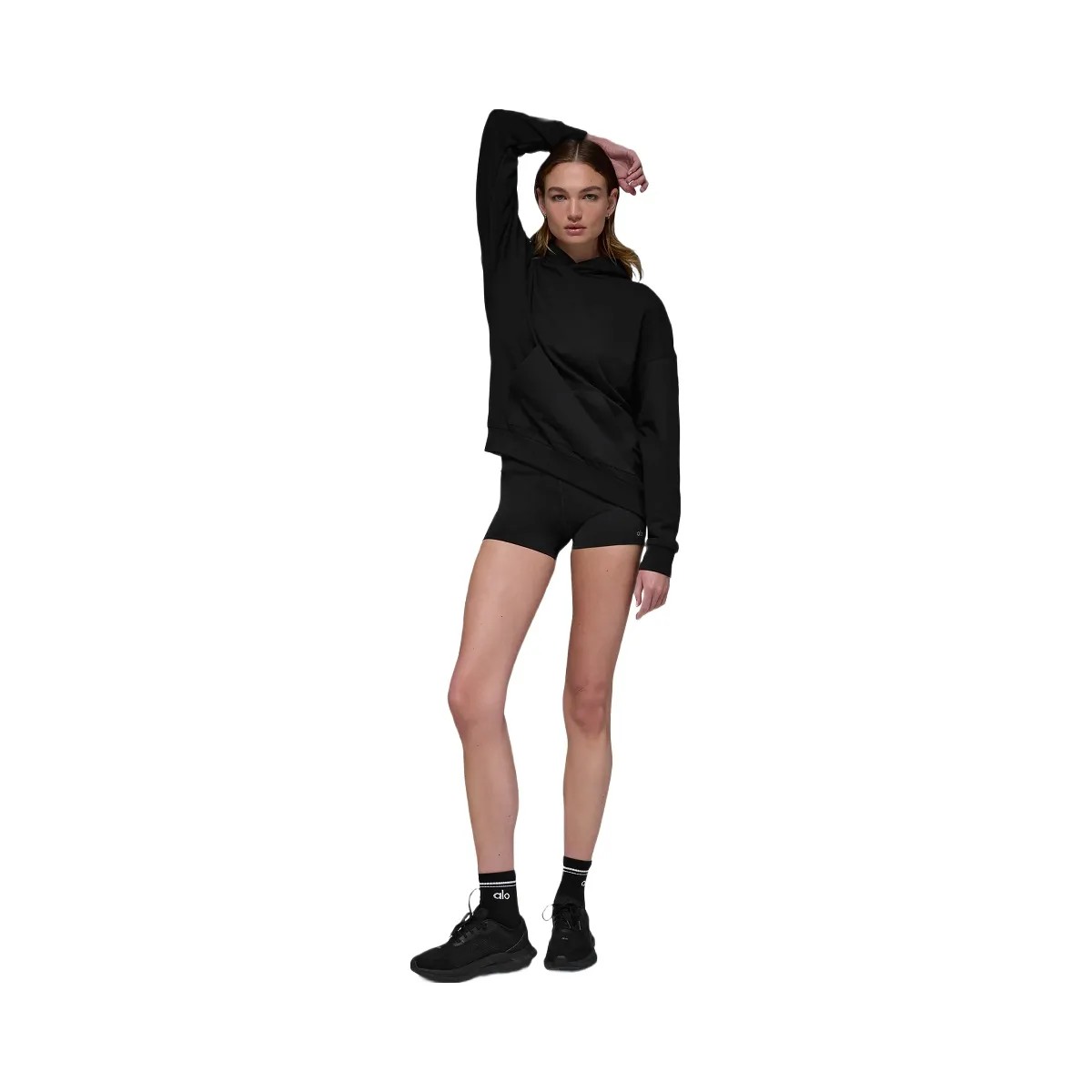 Alo Women's Double Take Hoodie - Black - HypeFly India View 4