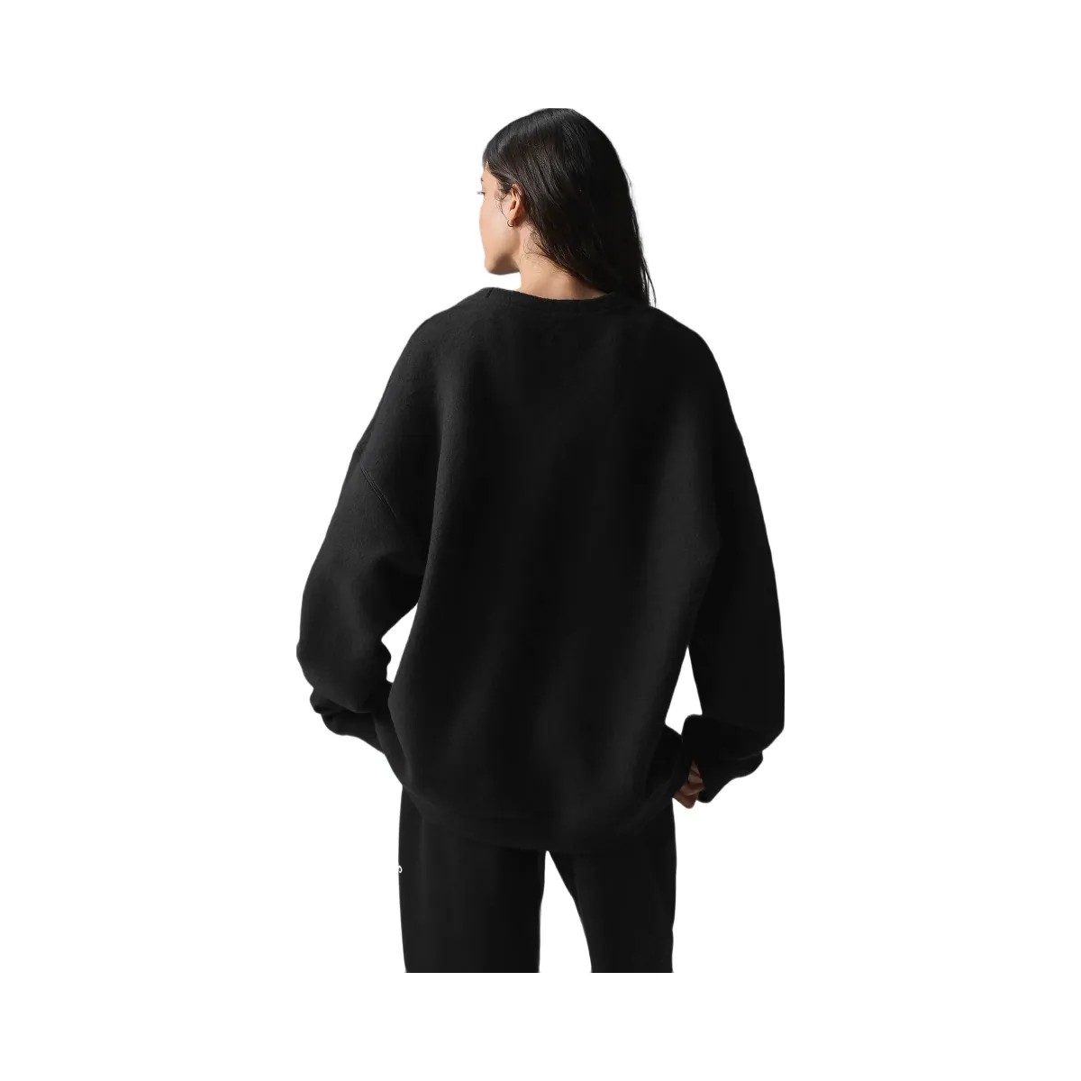 Alo Women's Triumph Restore Crew Neck Sweatshirt - Black - HypeFly India View 3
