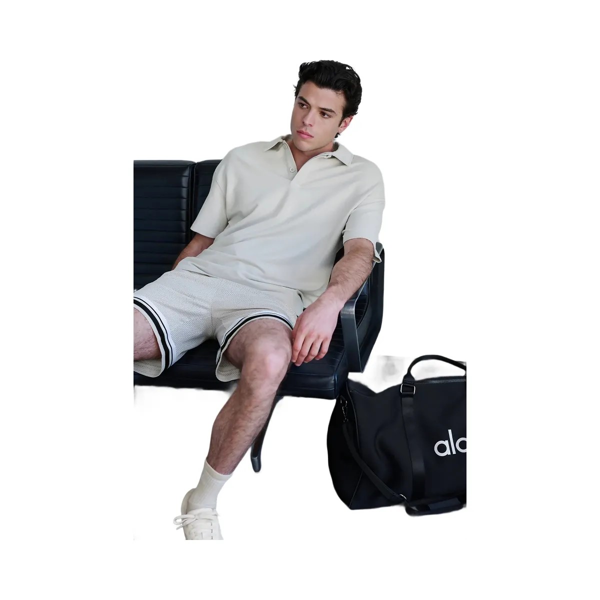 Alo Men's 7" Key Mesh Basketball Short - Bone - HypeFly India View 5