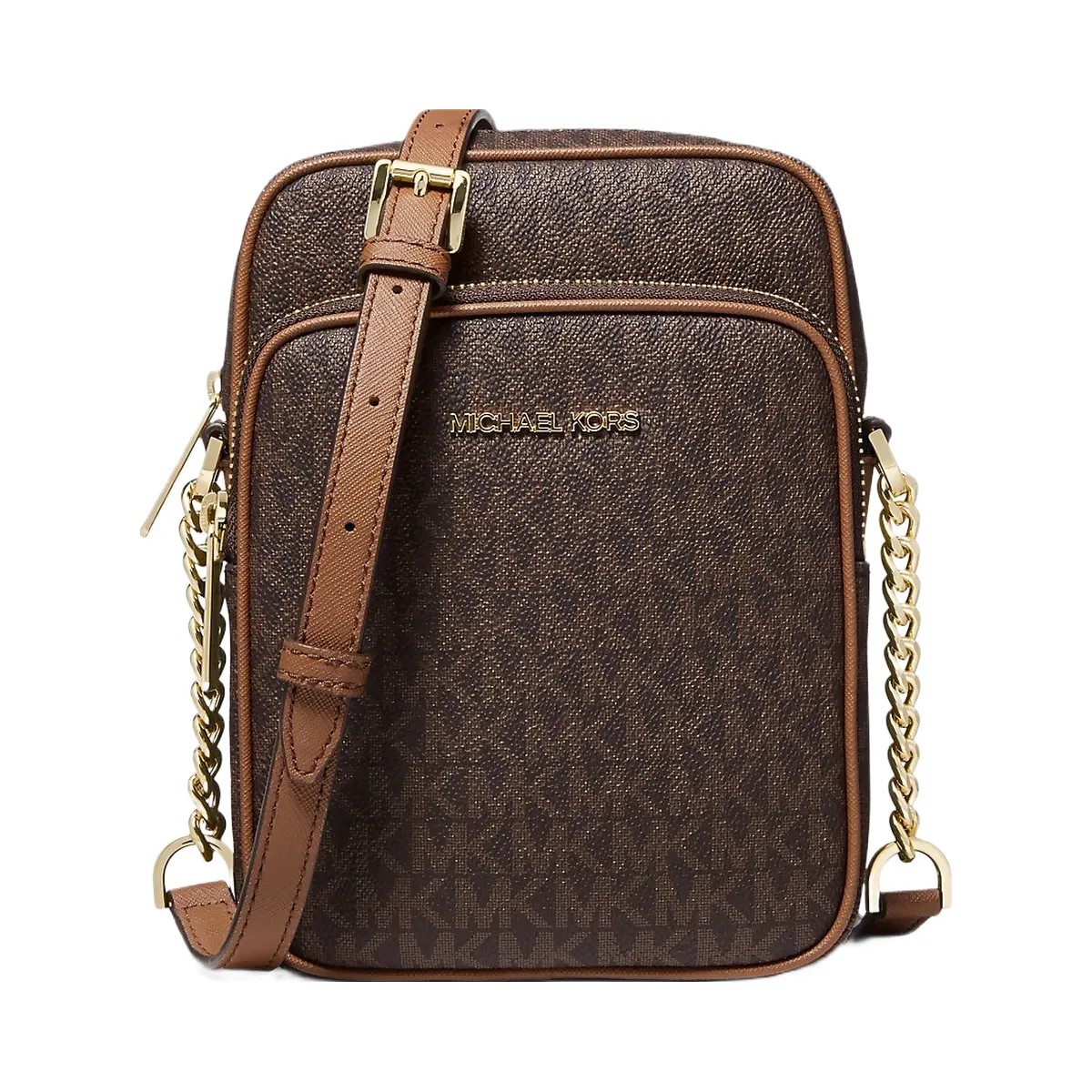 Michael Kors Jet Set Travel Medium Logo Crossbody Bag Brown - HypeFly India View 1