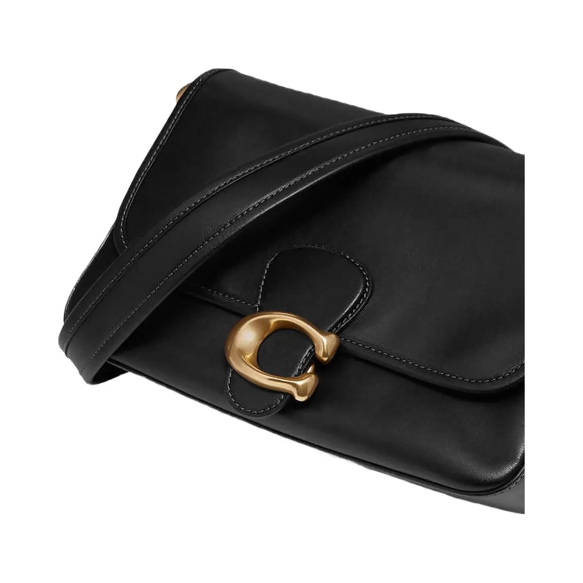 Coach Soft Tabby Shoulder Bag Smooth Leather-Brass-Black - HypeFly India View 4