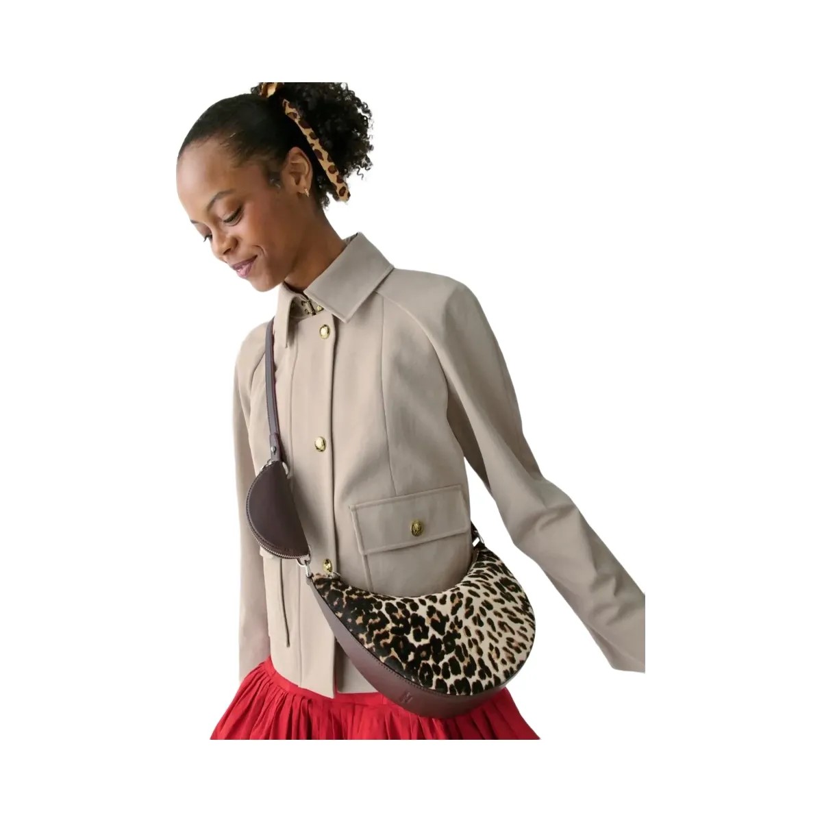 Kate Spade Duo Leopard Haircalf Crossbody Bag Leopard Multi - HypeFly India View 3