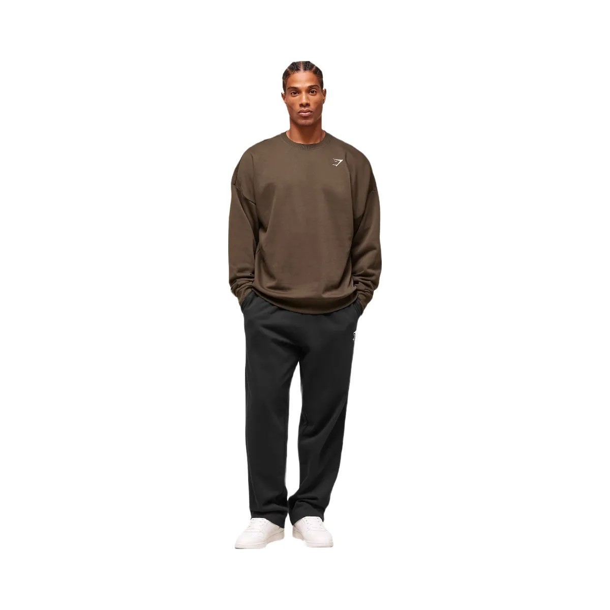Gymshark Crest Oversized Crew - Archive Brown - HypeFly India View 5