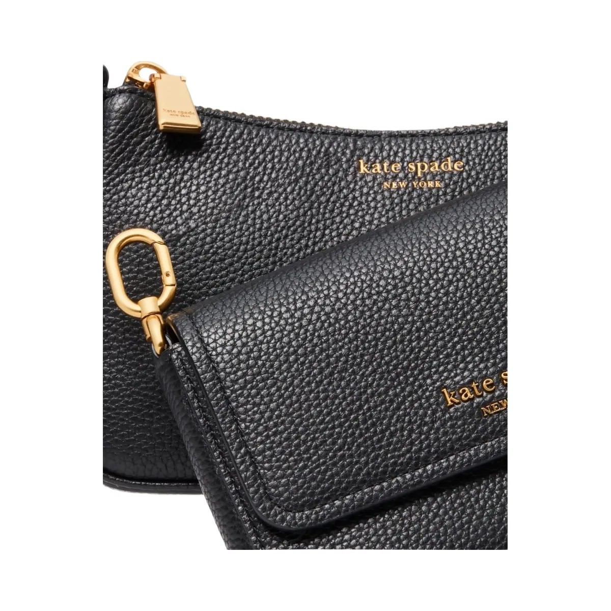 Kate Spade Double Up Pebbled Leather Crossbody Black - HypeFly India View 6
