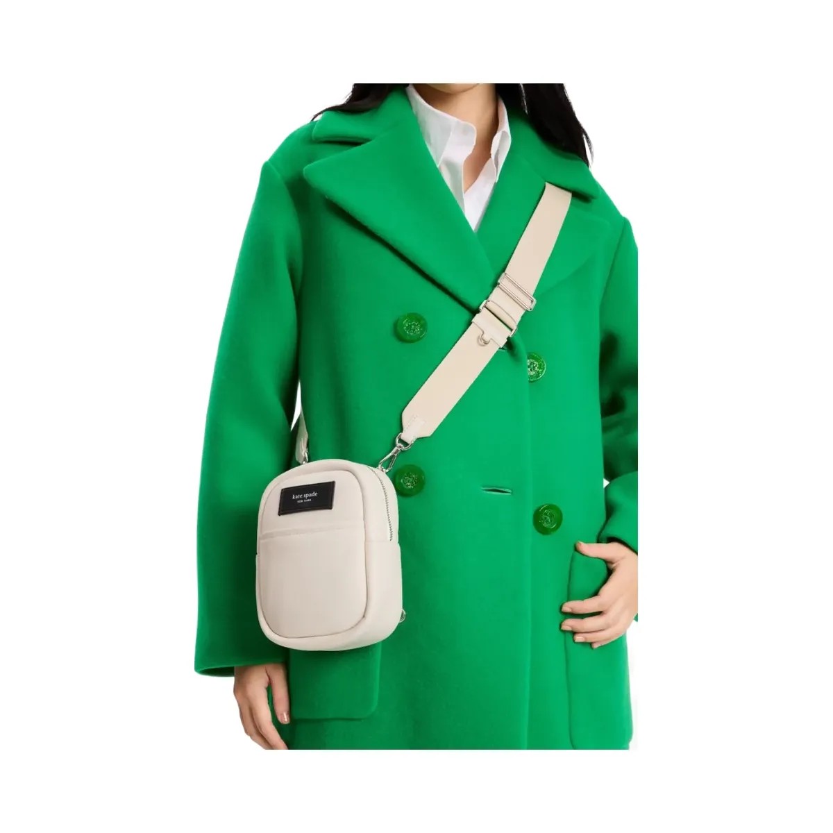 Kate Spade Label Small Convertible Crossbody Parchment - HypeFly India View 2