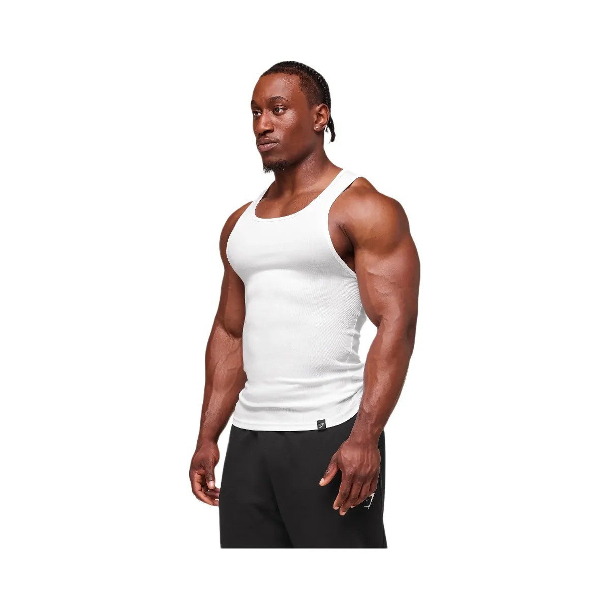 Gymshark Ribbed Tank 3pk - White/Black/Stone Grey Marl - HypeFly India View 1