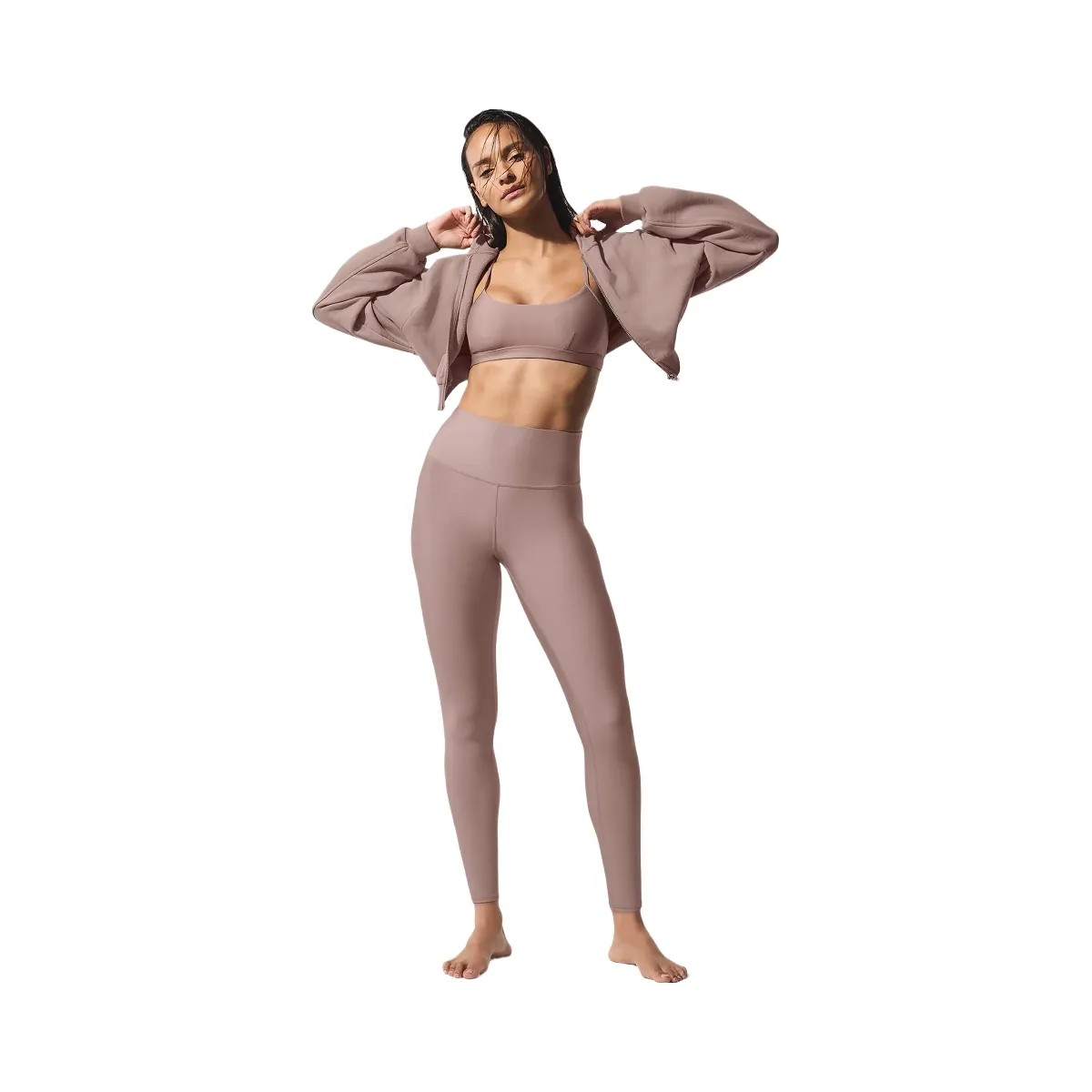 Alo Women's 7/8 High-Waist Airlift Legging - Taupe - HypeFly India View 4