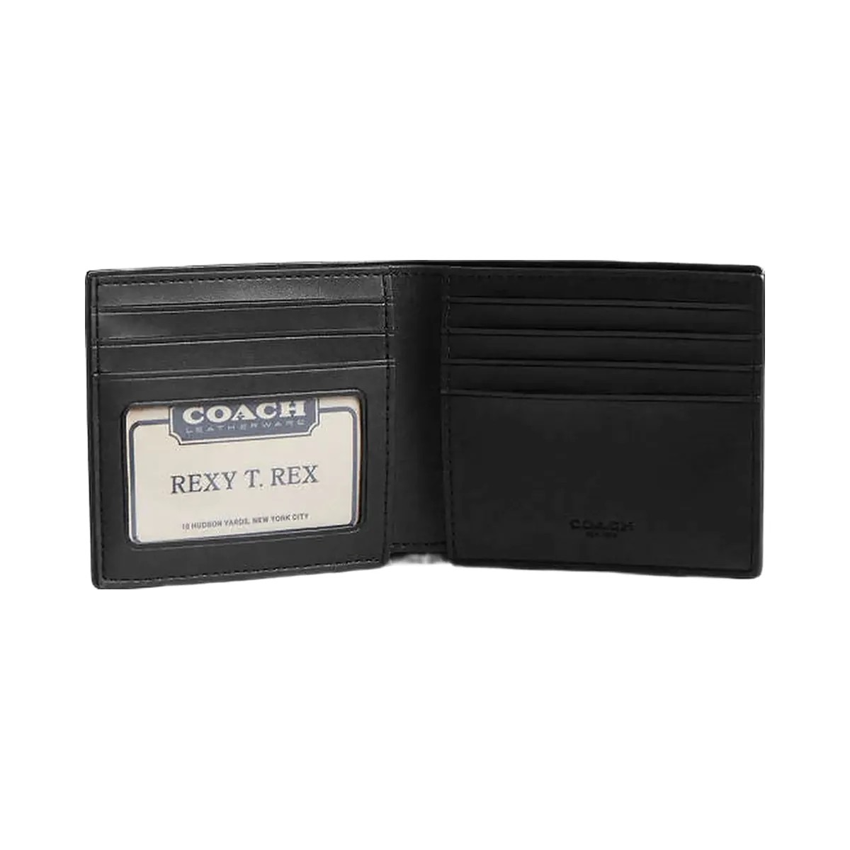 Coach Id Billfold Wallet In Signature Canvas Signature Canvas-Gunmetal-Charcoal-Black - HypeFly India View 1