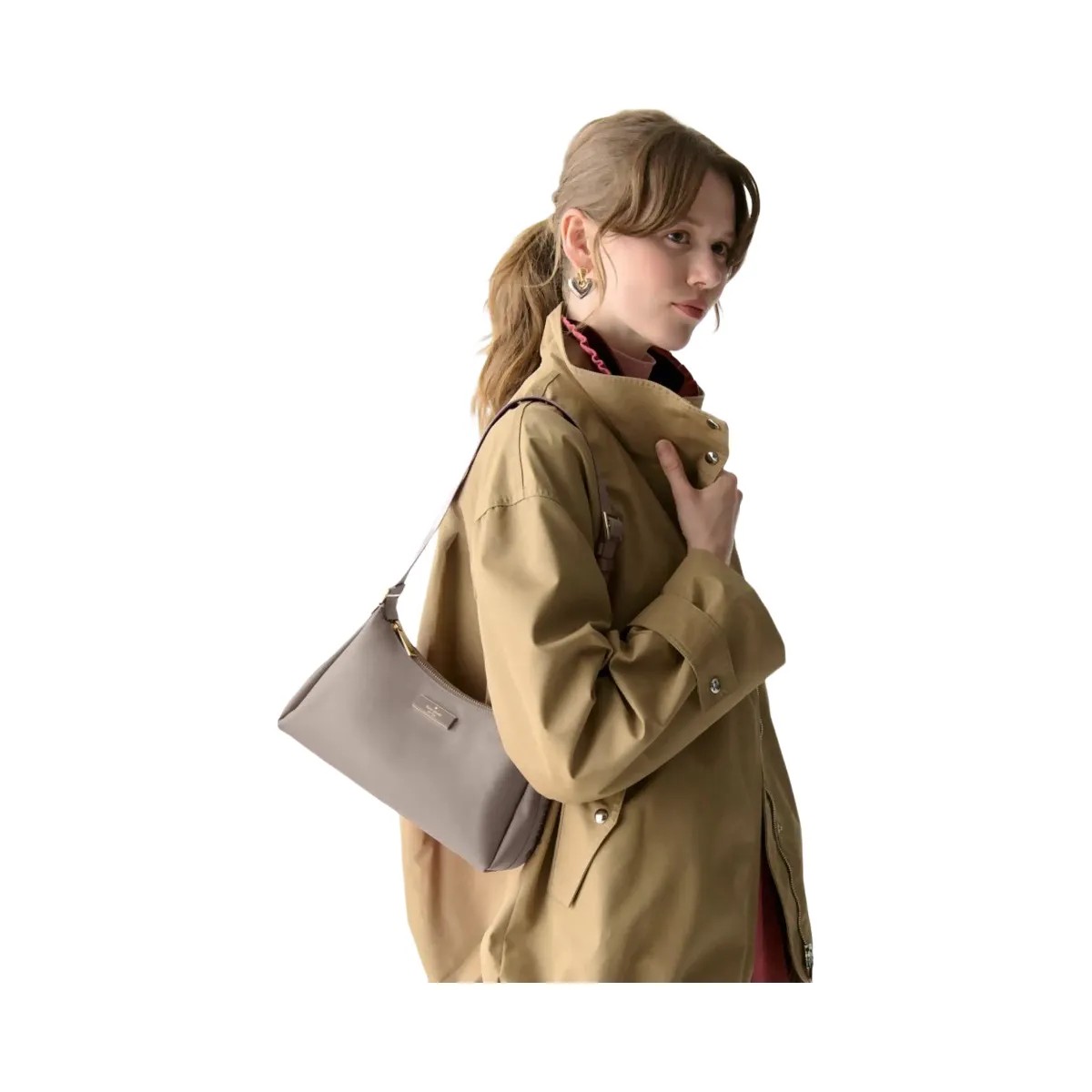 Kate Spade Carter Nylon Small Shoulder Bag Cozy Grey - HypeFly India View 2