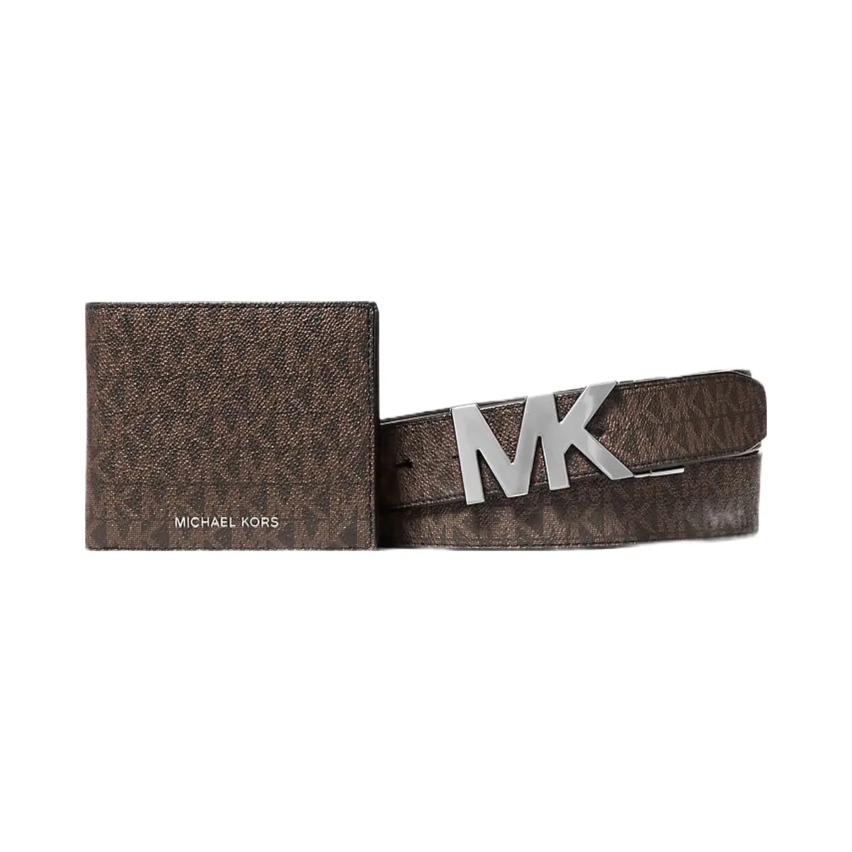 Michael Kors Signature Logo Wallet and Reversible Belt Gift Set Brown-Black - HypeFly India View 1