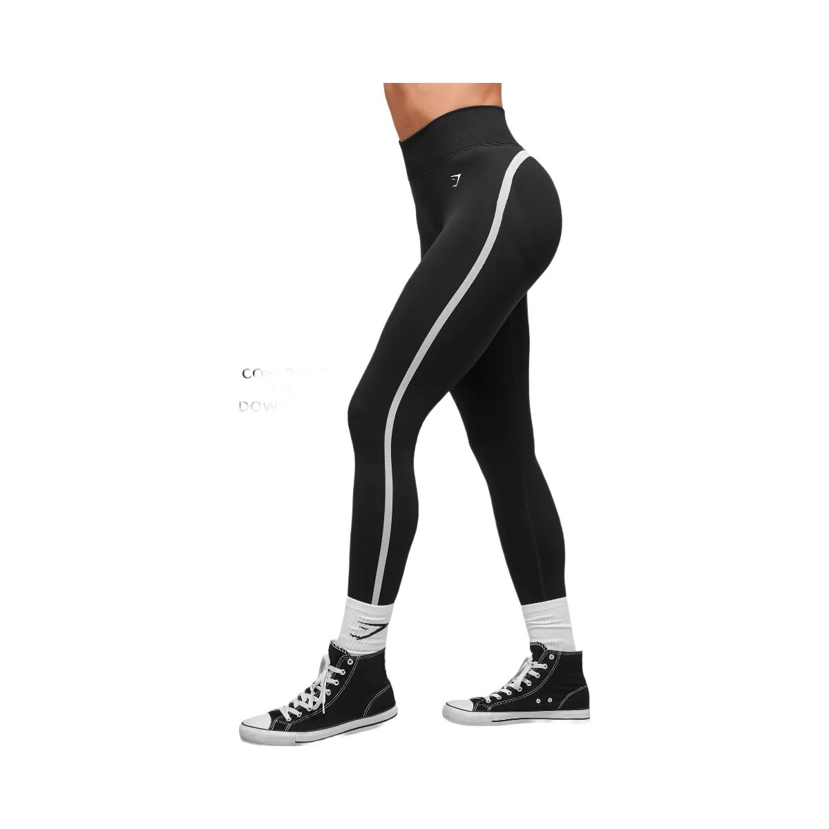 Gymshark Lift Campus Seamless Leggings - Black - HypeFly India View 2