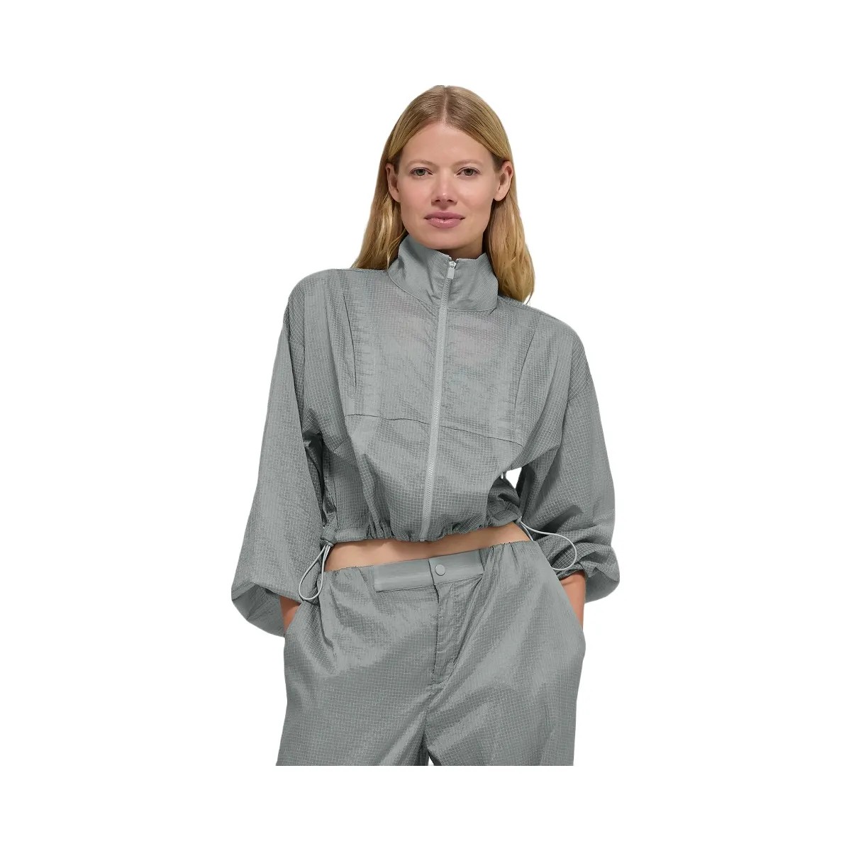 Alo Women's Game Time Full Zip Jacket - Lunar Grey - HypeFly India View 2