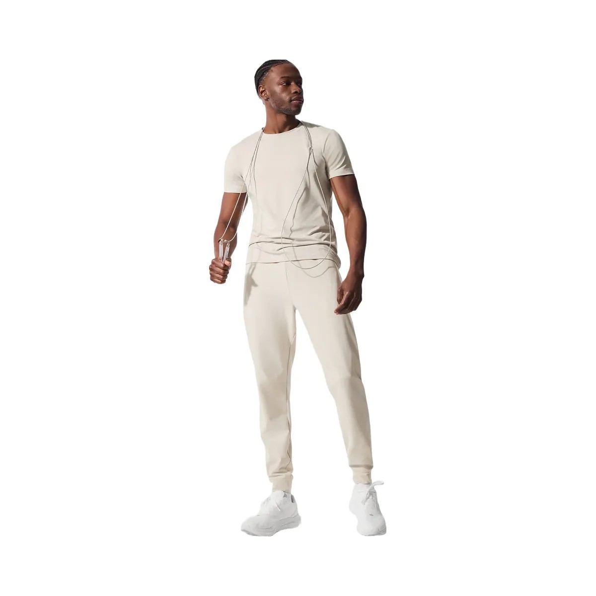Alo Men's Conquer Max Performance Jogger - Bone - HypeFly India View 1