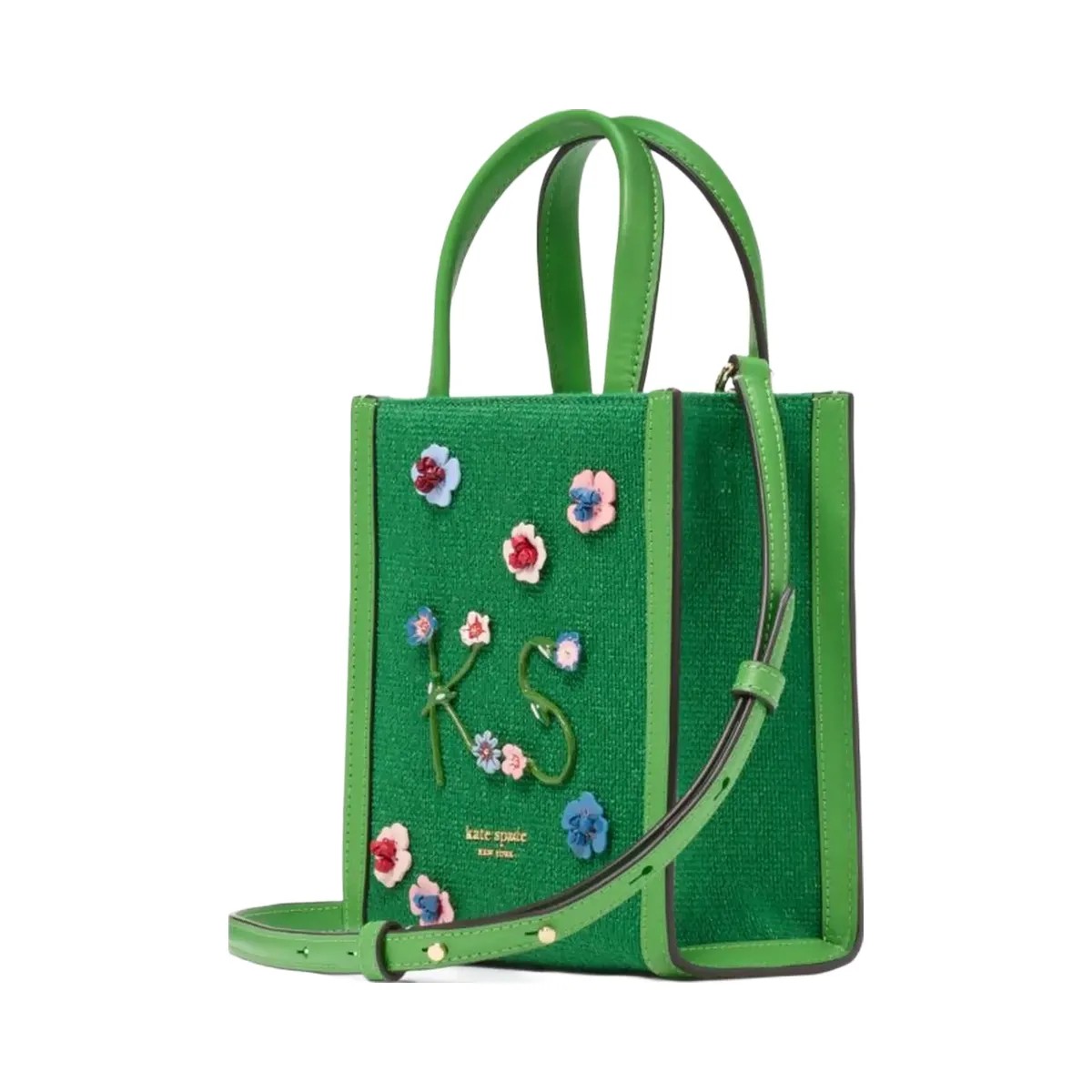 Kate Spade Manhattan Floral Appliqué Chenille Mini Tote Watercress Multi - HypeFly India View 3