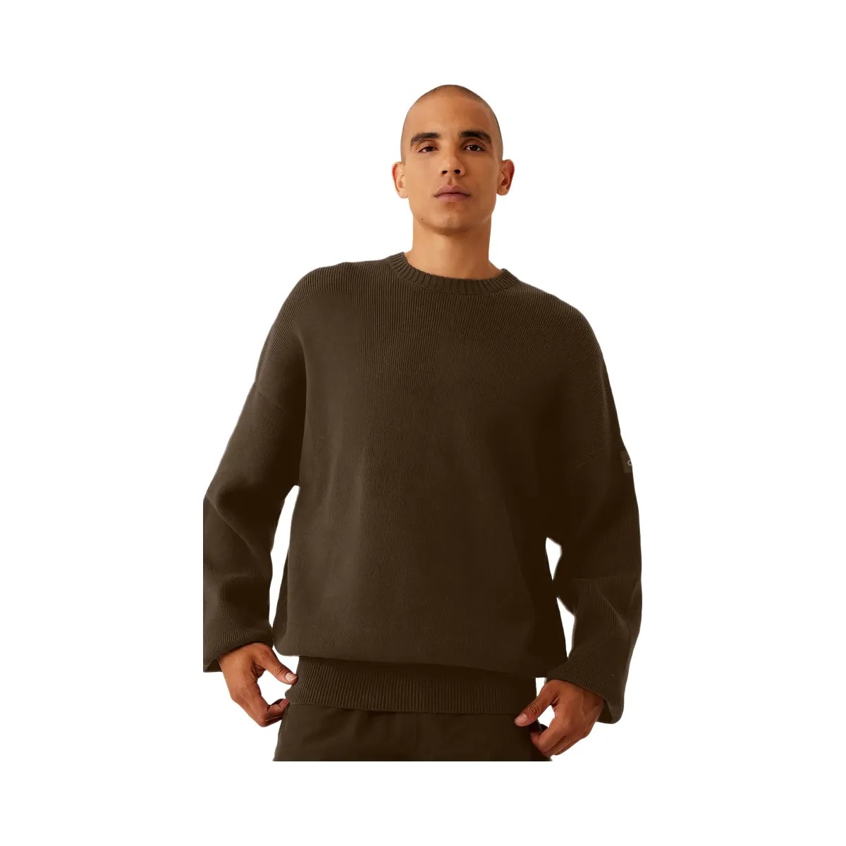Alo Men's Scholar Crew Neck Sweater - Espresso - HypeFly India View 1