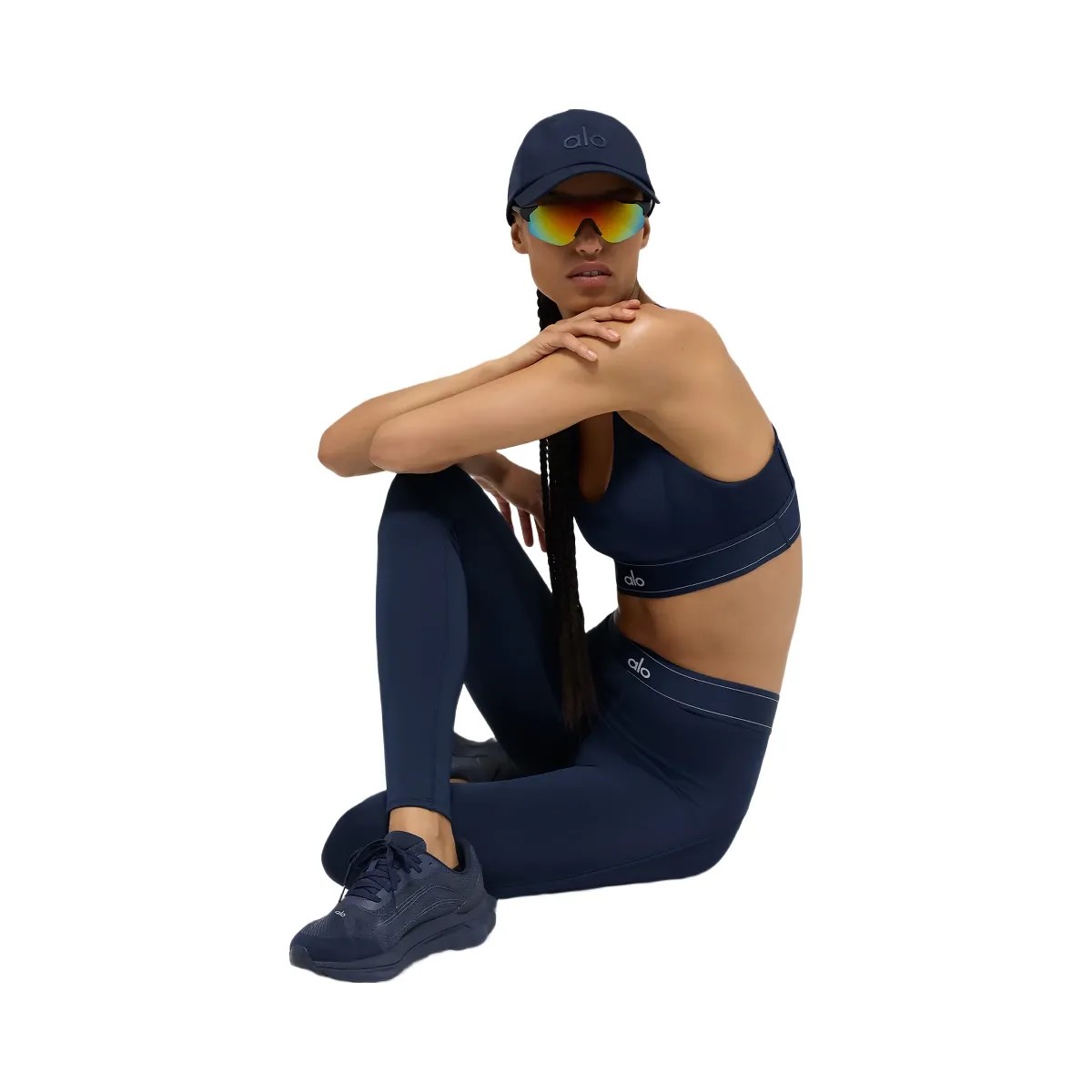 Alo Women's Airlift High-Waist Suit Up Legging - Navy/Navy - HypeFly India View 5