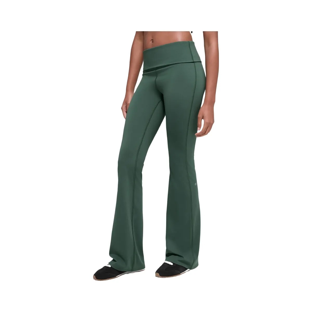 Alo Women's ALO Softsculpt Foldover Flare Legging - Clover Green - HypeFly India View 1