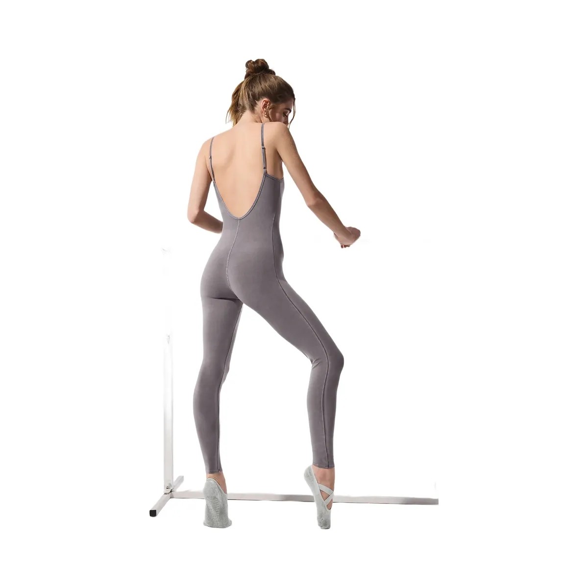 Alo Women's Washed Alosoft One And Done Onesie - Cool Grey Wash - HypeFly India View 4