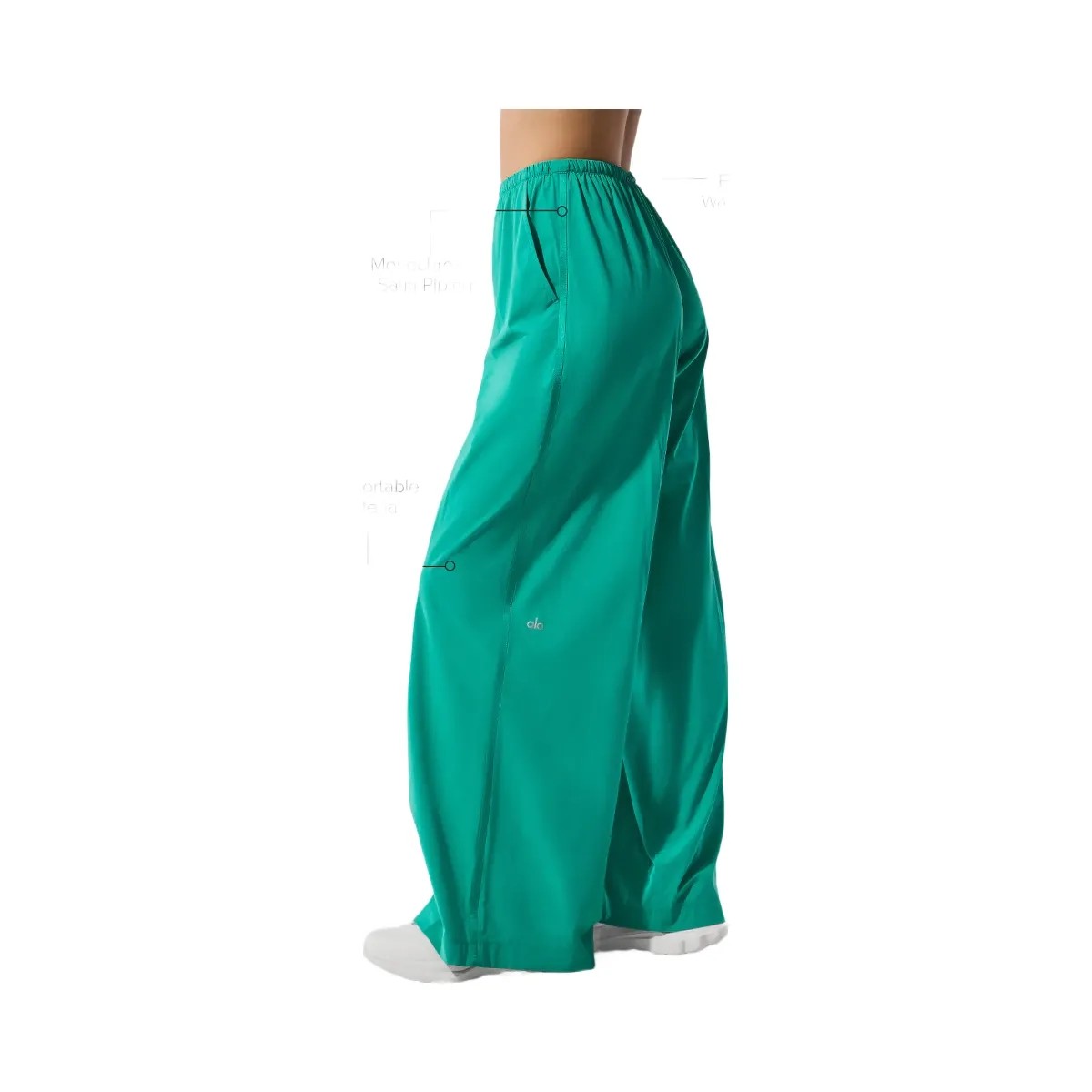 Alo Women's Breezy Wide Leg Pant (Long) - Spruce Green - HypeFly India View 2