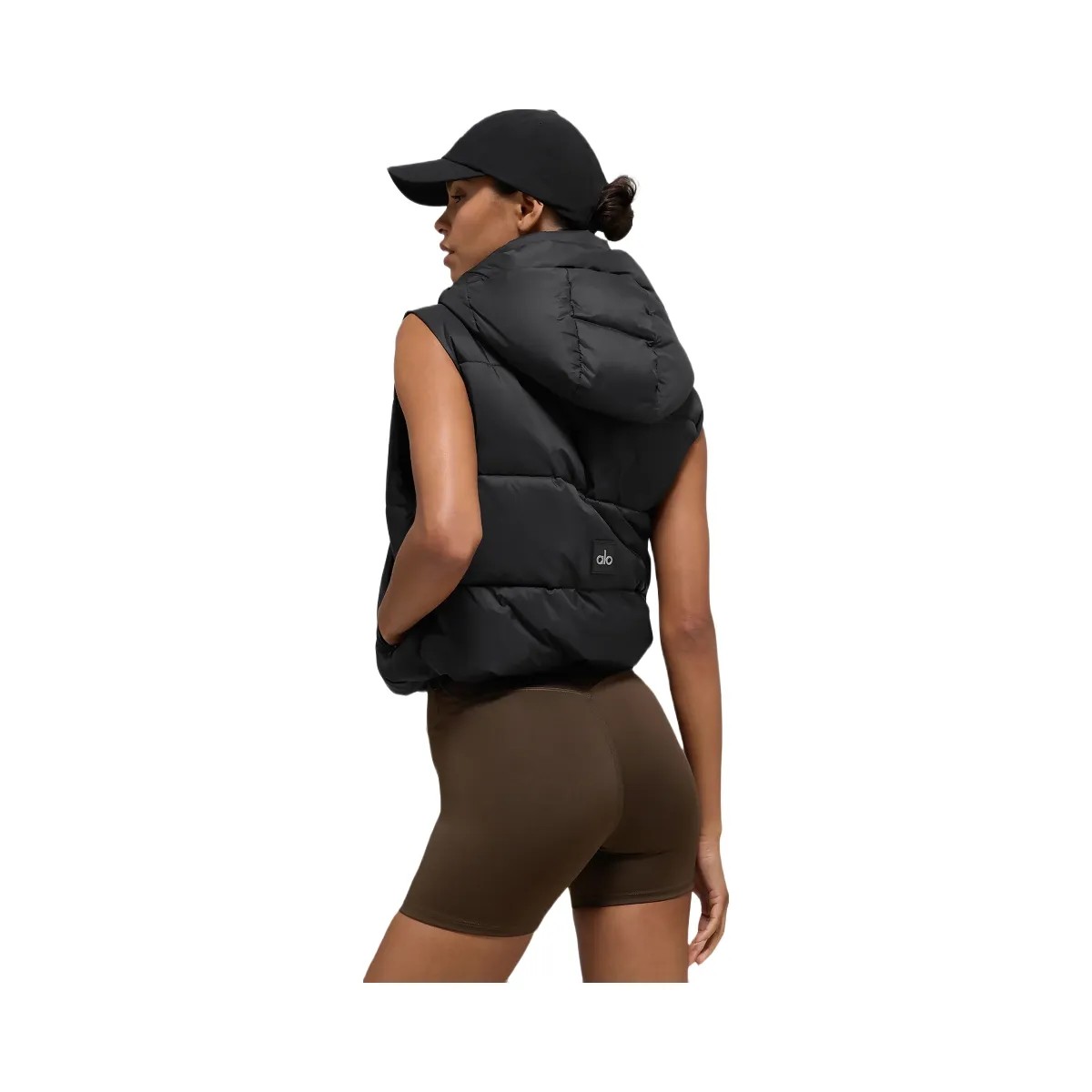 Alo Women's Gold Rush Puffer Vest - Black - HypeFly India View 3