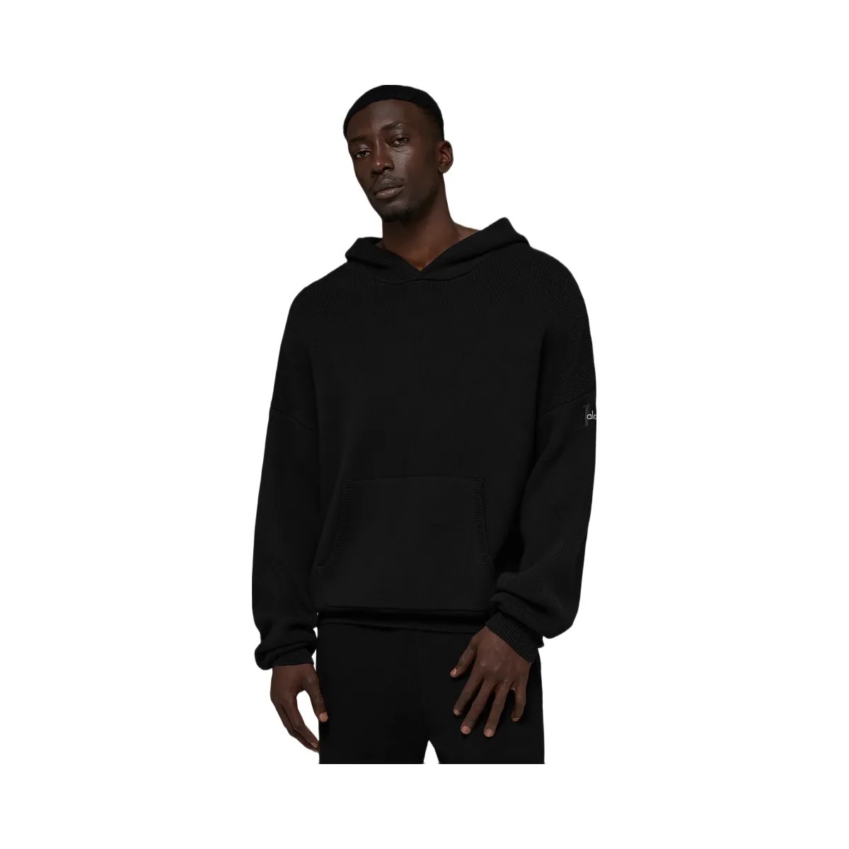 Alo Men's Scholar Hooded Sweater - Black - HypeFly India View 1