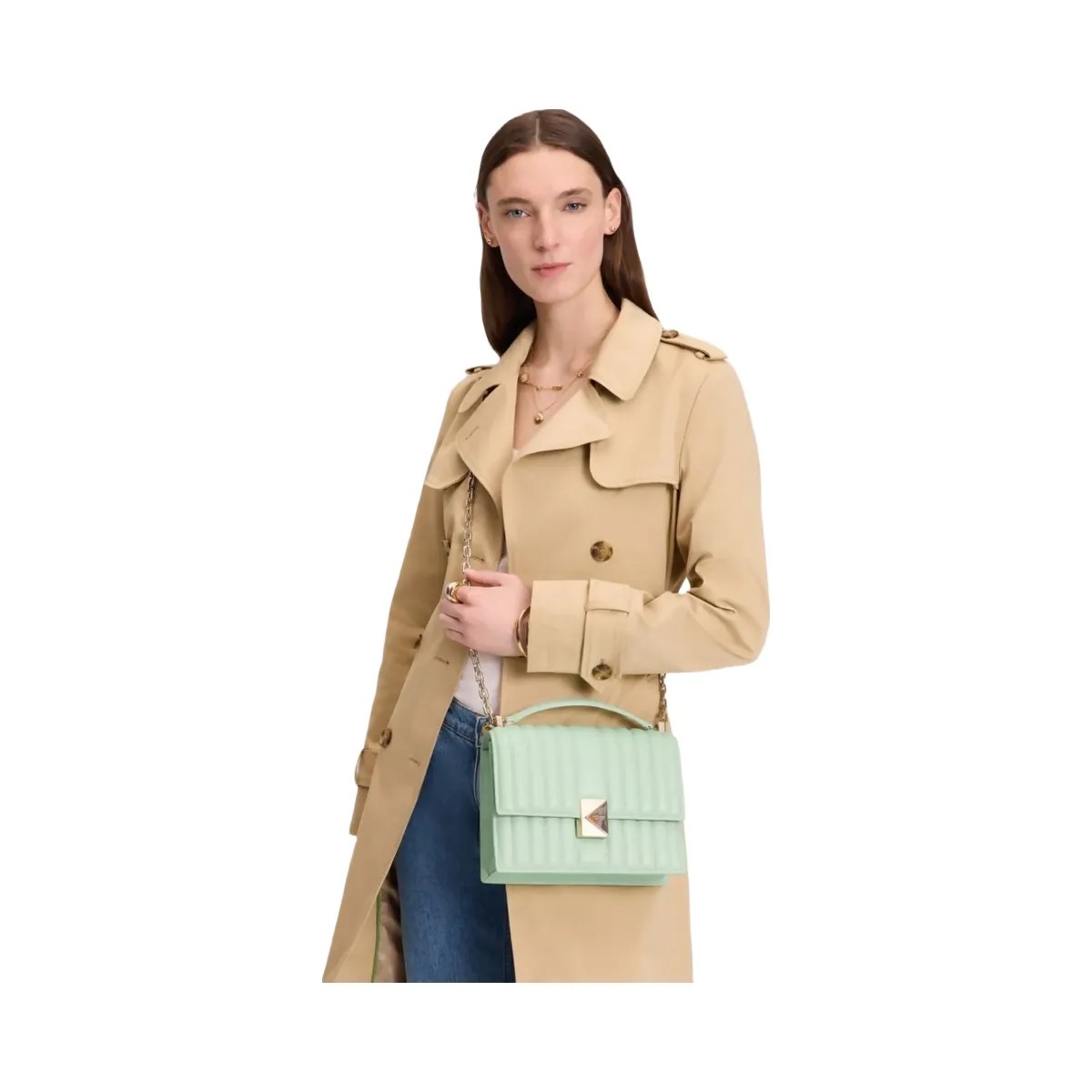 Kate Spade Deco Quilted Chain Shoulder Bag Pistachio Ice - HypeFly India View 3