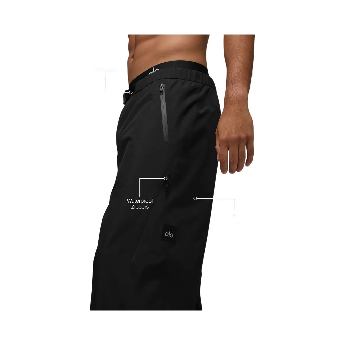 Alo Men's Alpha Shell Pant - Black - HypeFly India View 2