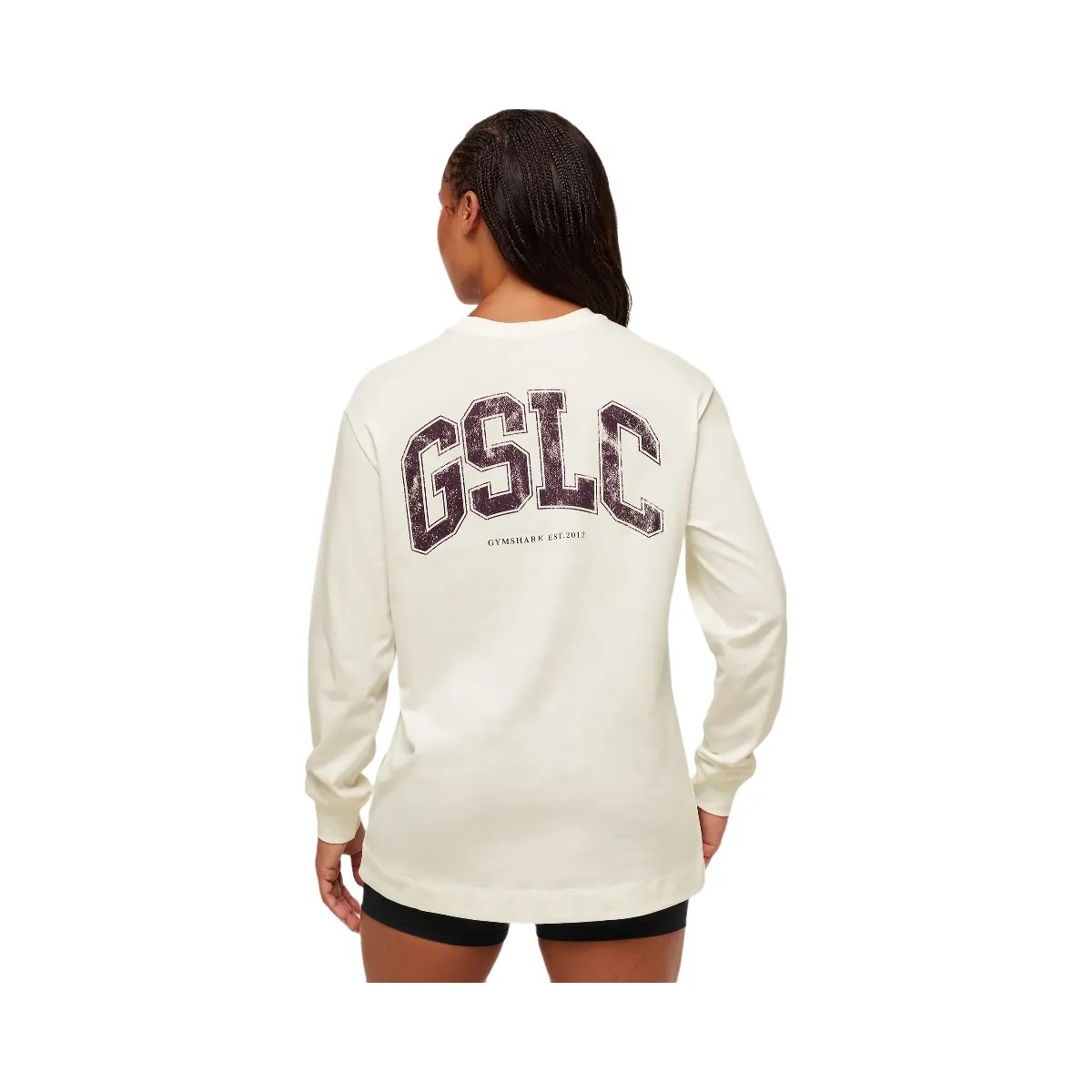 Gymshark GSLC Graphic Oversized Long Sleeve Top - Soft White - HypeFly India View 6